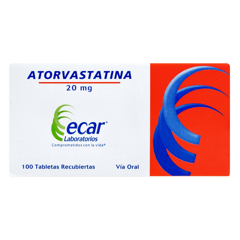 Atorvastatina 20 mg - 100 tabletas (ECAR)