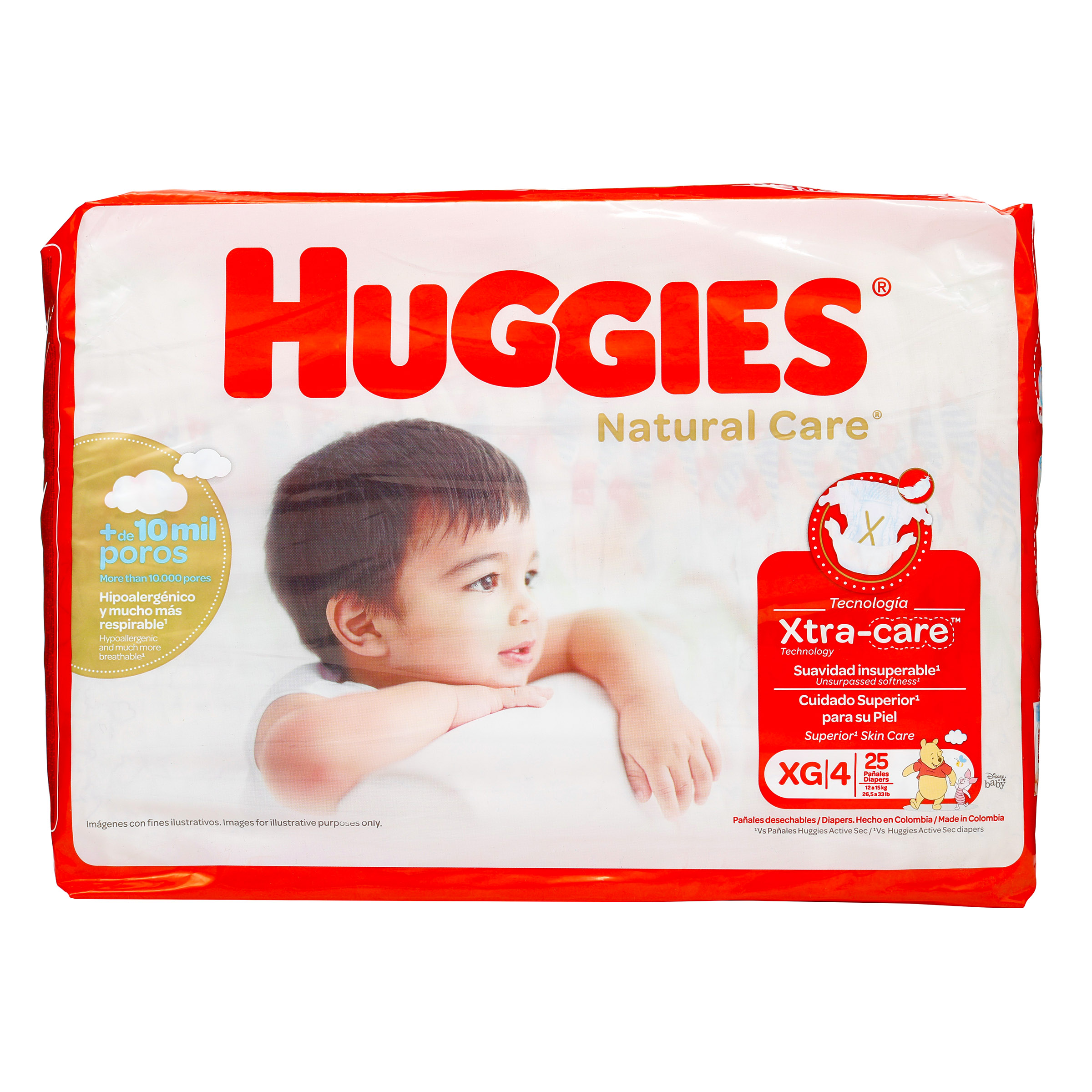 Pañales Huggies Nat Care – Etapa 4 Extra Grande, 25 unidades
