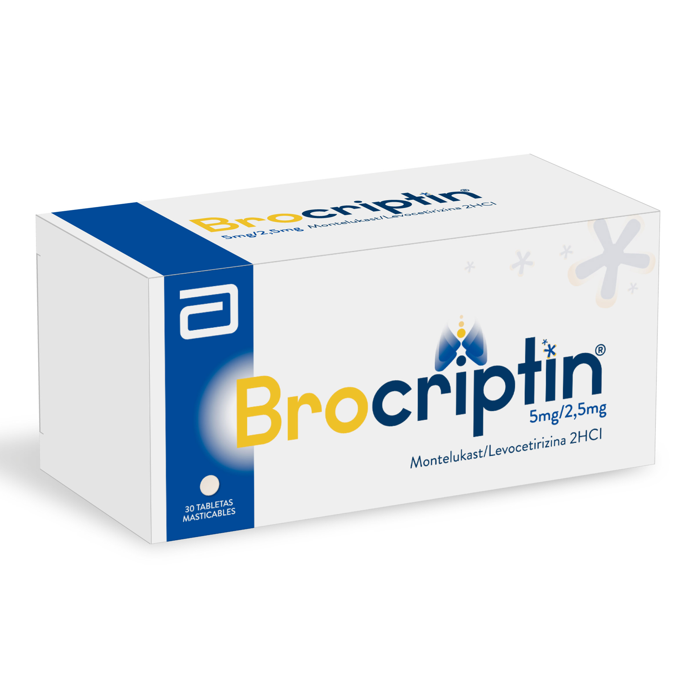 Brocriptin 5/2.5 mg — 30 tabletas masticables