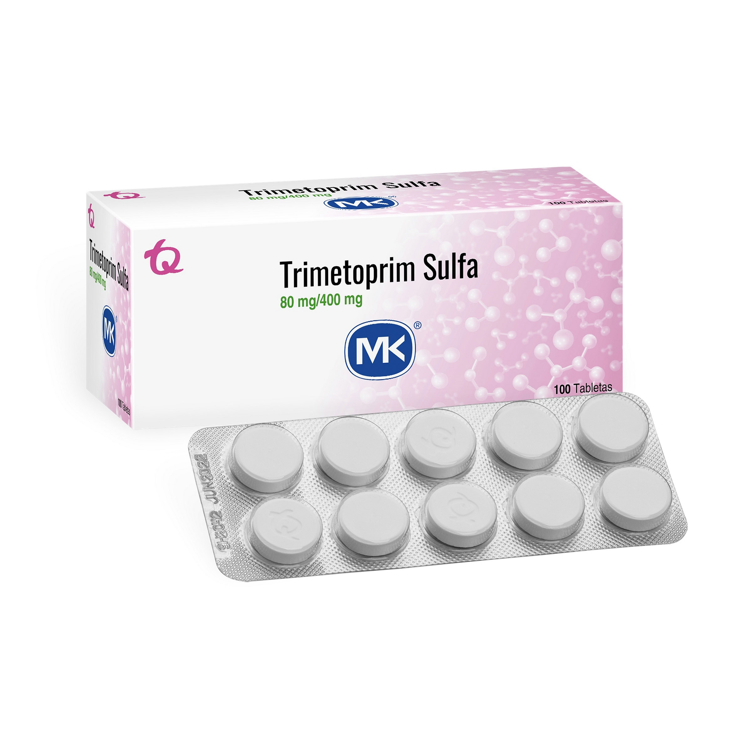 Trimetoprim sulfametoxazol 80/400 mg - 100 tabletas