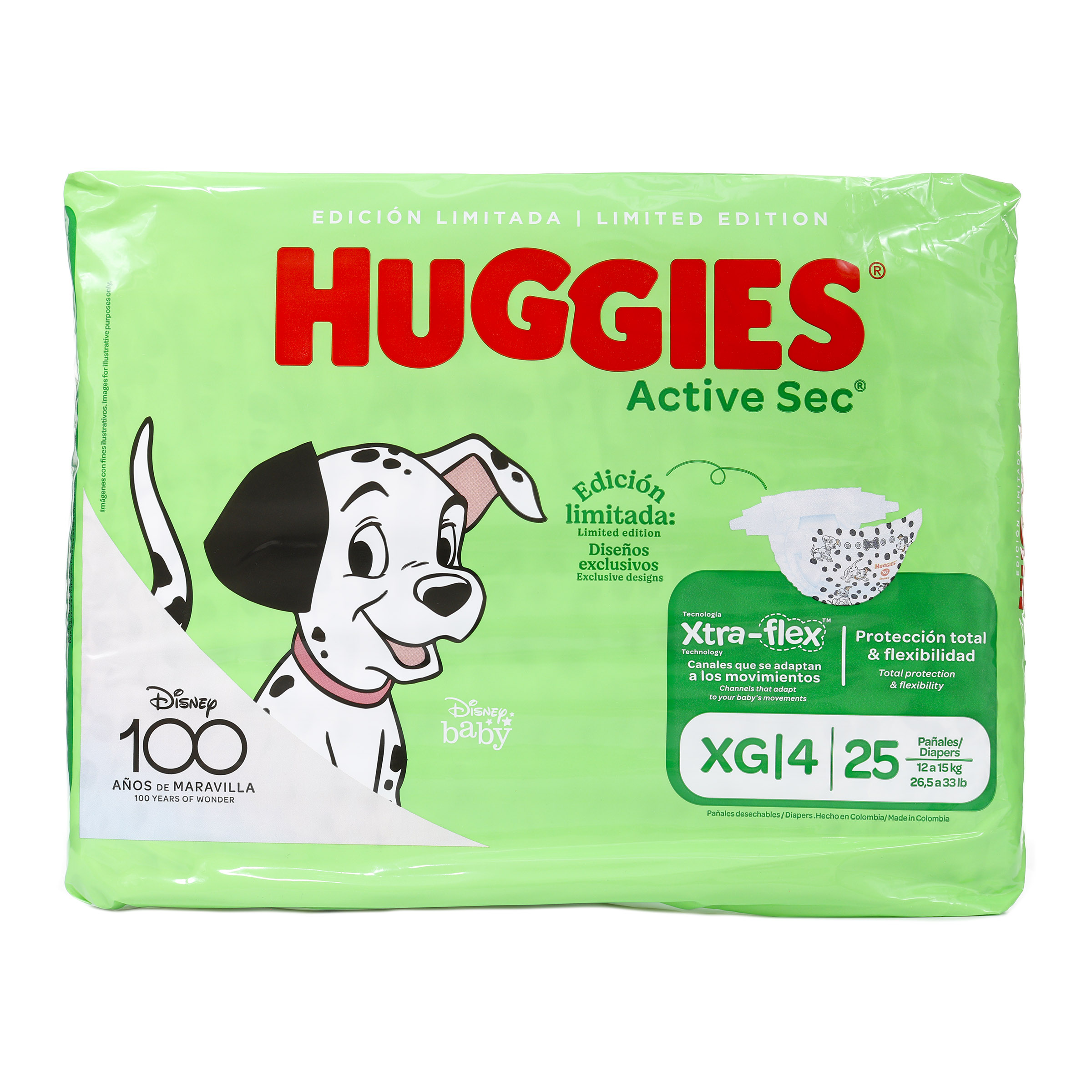Pañales Huggies Active Sec Etapa 4 XG 25 ud
