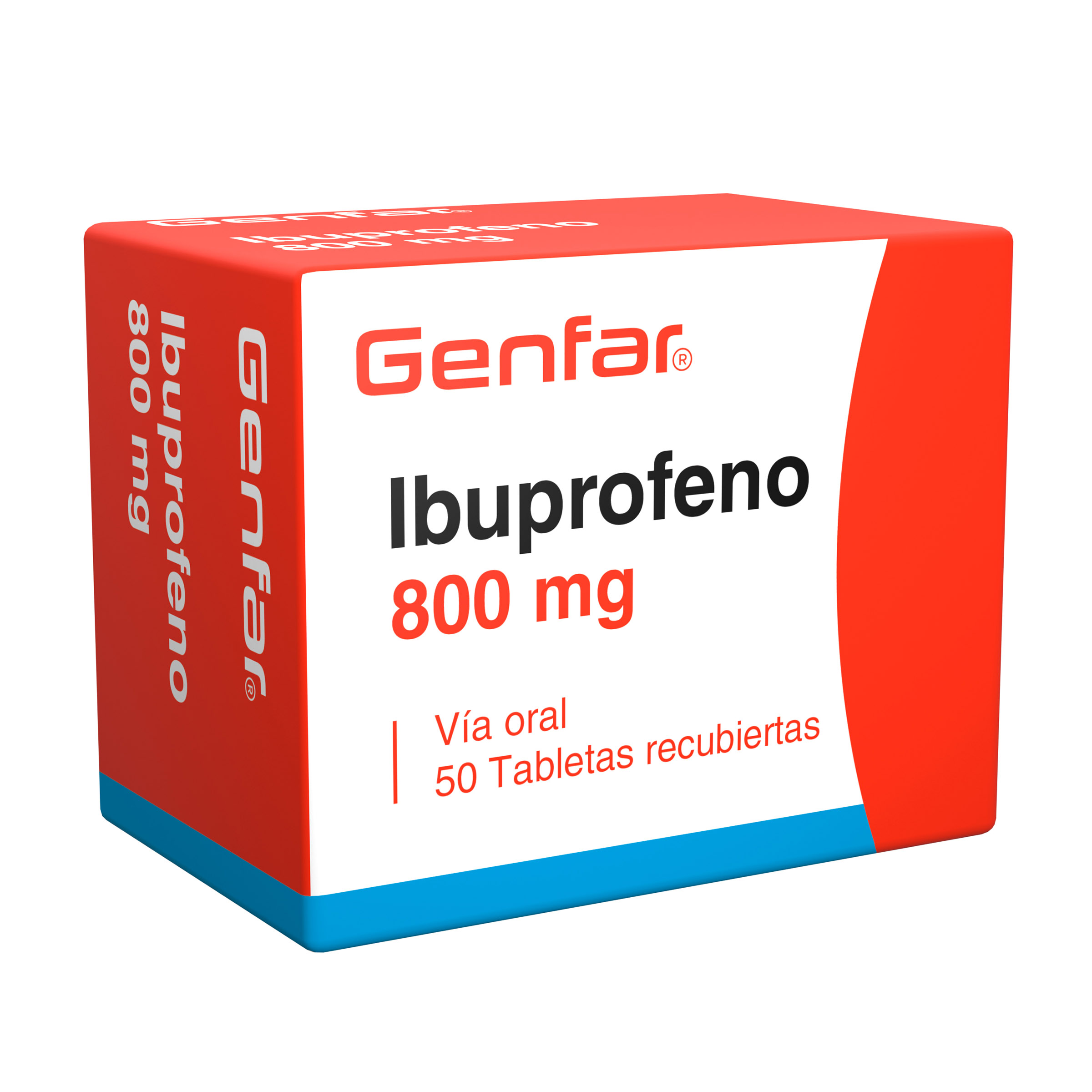 Ibuprofeno 800 mg 50 tabletas Genfar