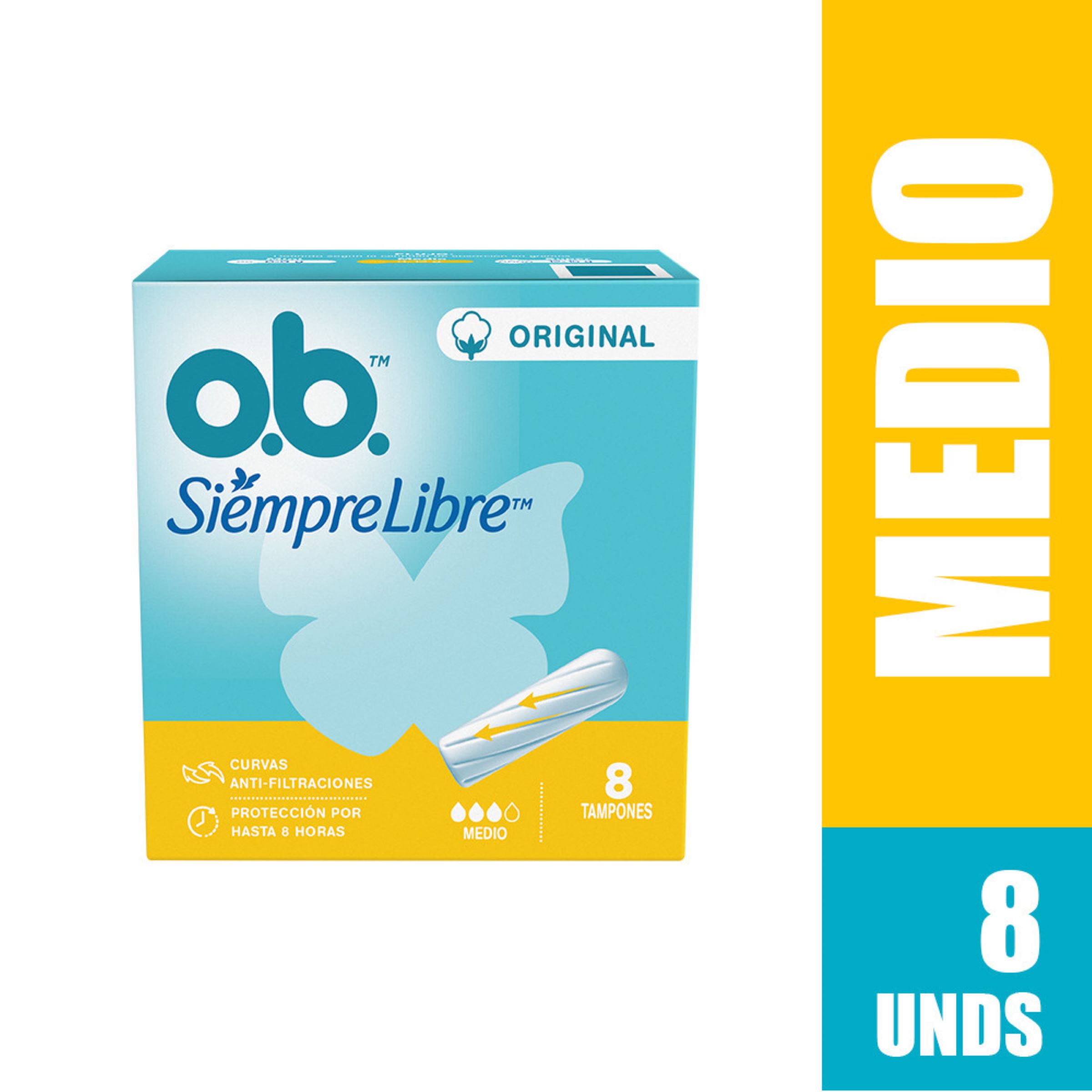 Tampon OB Siempre Libre Original Medio – 8 unidades