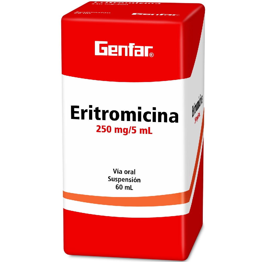 Eritromicina 250 mg suspensión 60 ml | Genfar