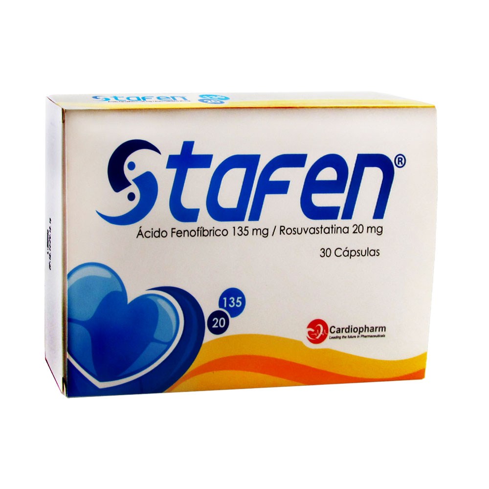 Stafen 135/20 mg – 30 cápsulas (fenofibrato + rosuvastatina)