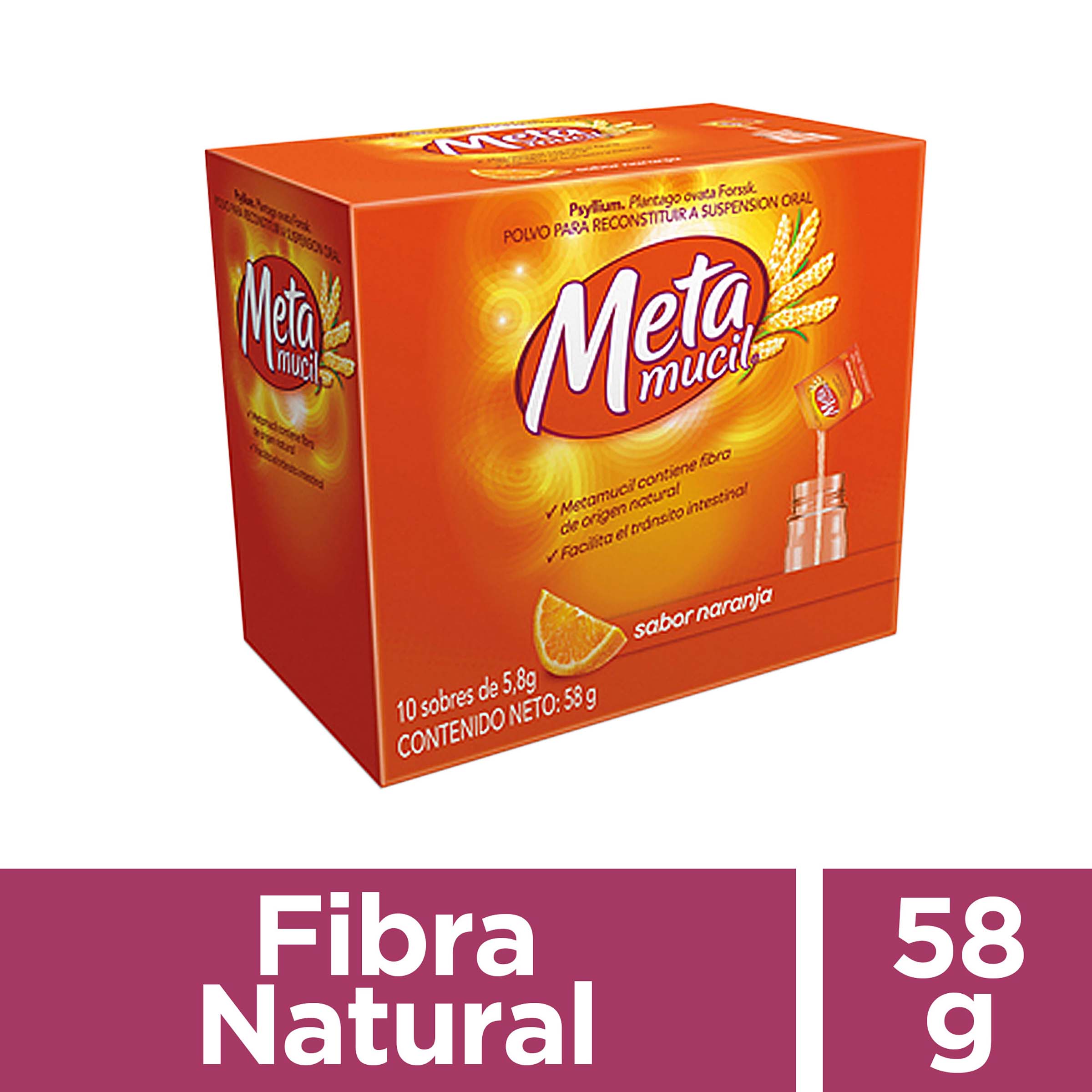 Metamucil Fibra 5.8 g – 10 sobres PSYLLIUM