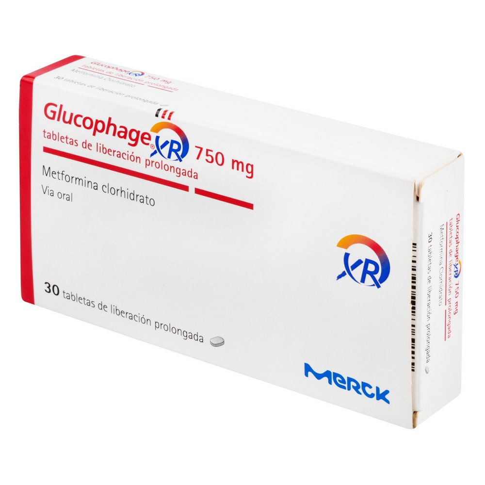 Glucophage XR 750 mg – 30 tabletas de liberación prolongada | Merck