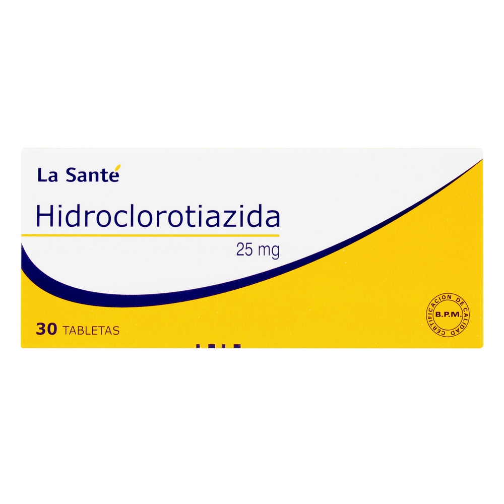 Hidroclorotiazida 25 mg 30 tabletas – La Santé