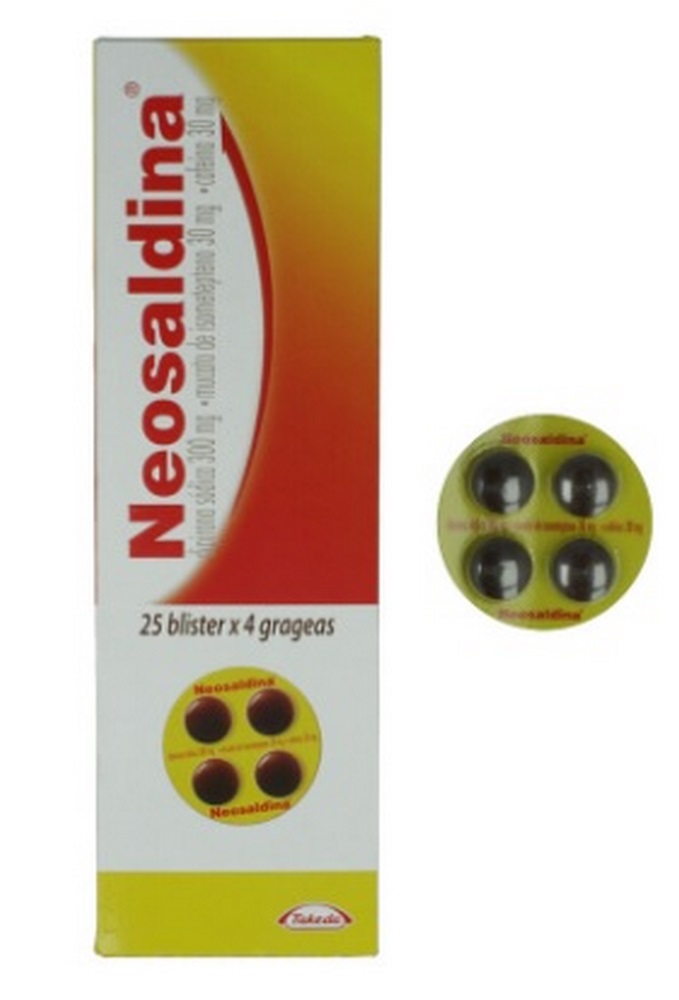 Neosaldina 100 grageas – Isomethepteno, Dipirona y Cafeína