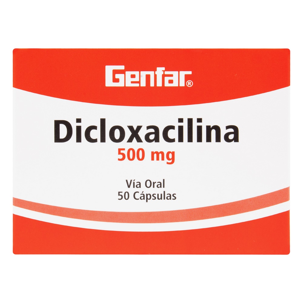 Dicloxacilina 500 mg – 50 cápsulas | Genfar