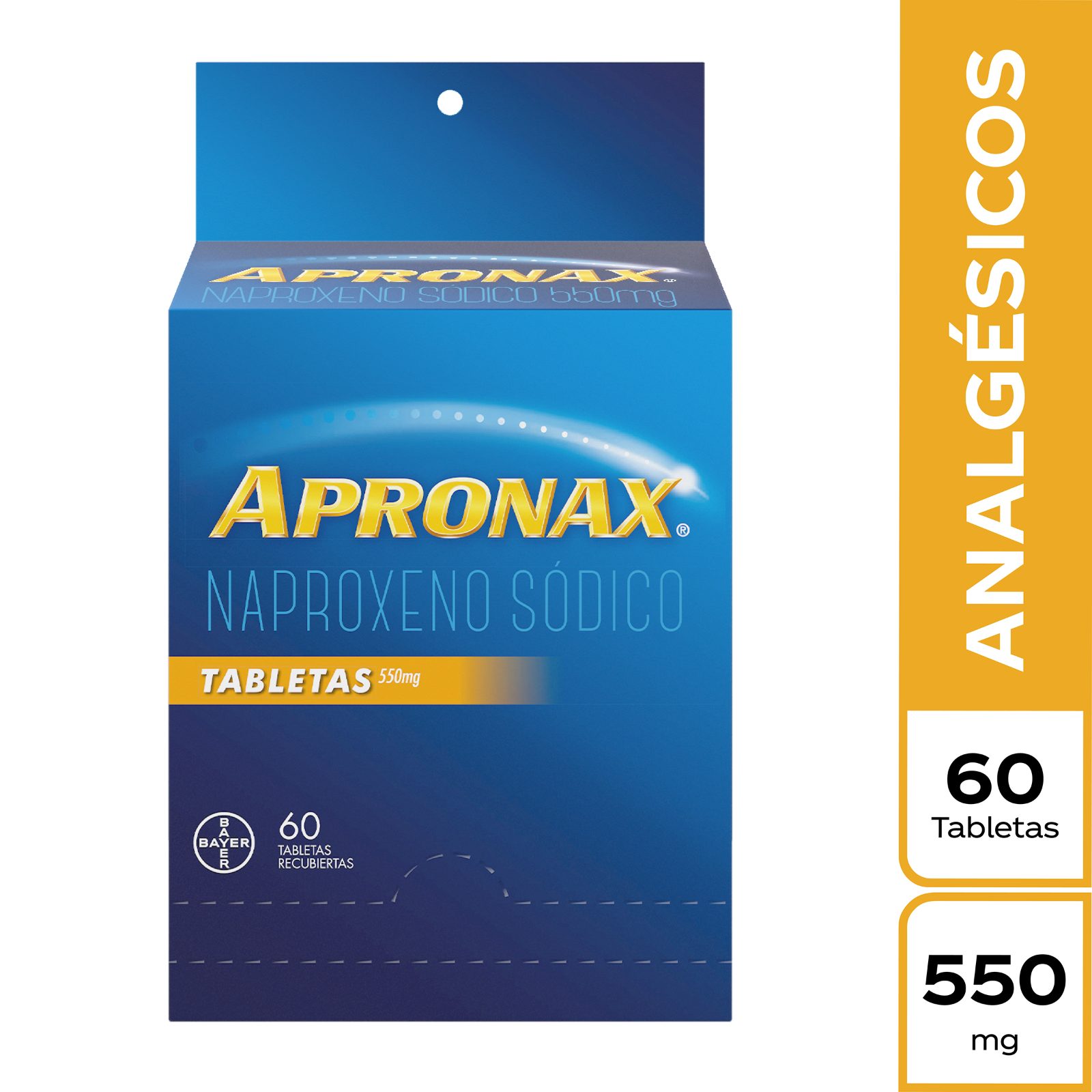 Apronax 550 mg: Naproxeno, 60 tabletas