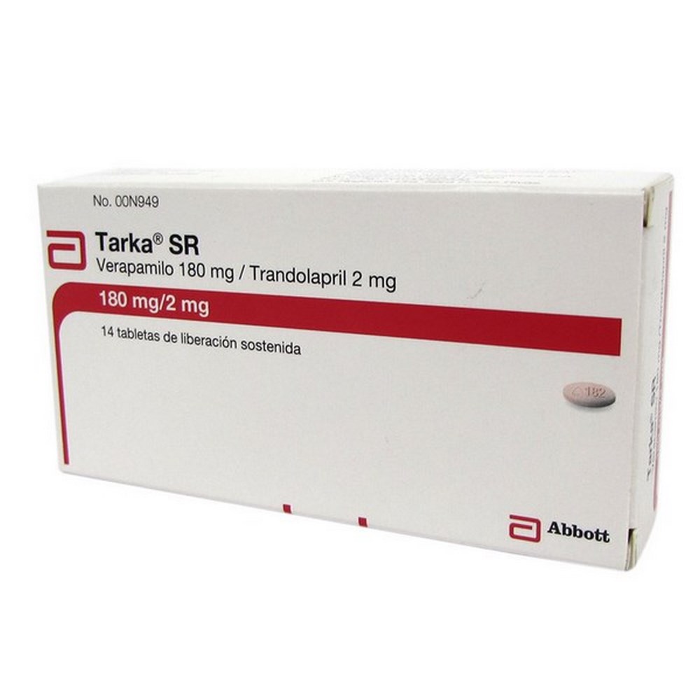 Tarka SR 180/2 mg – Verapamilo + Trandolapril 14 tabletas
