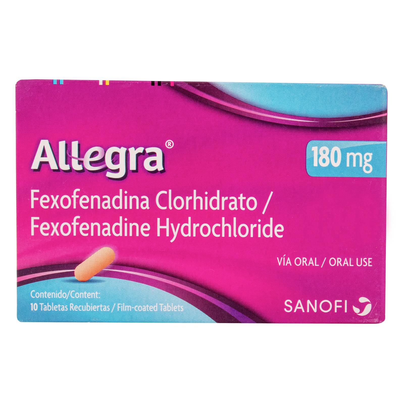 Allegra 180 mg 10 tabletas - Fexofenadina