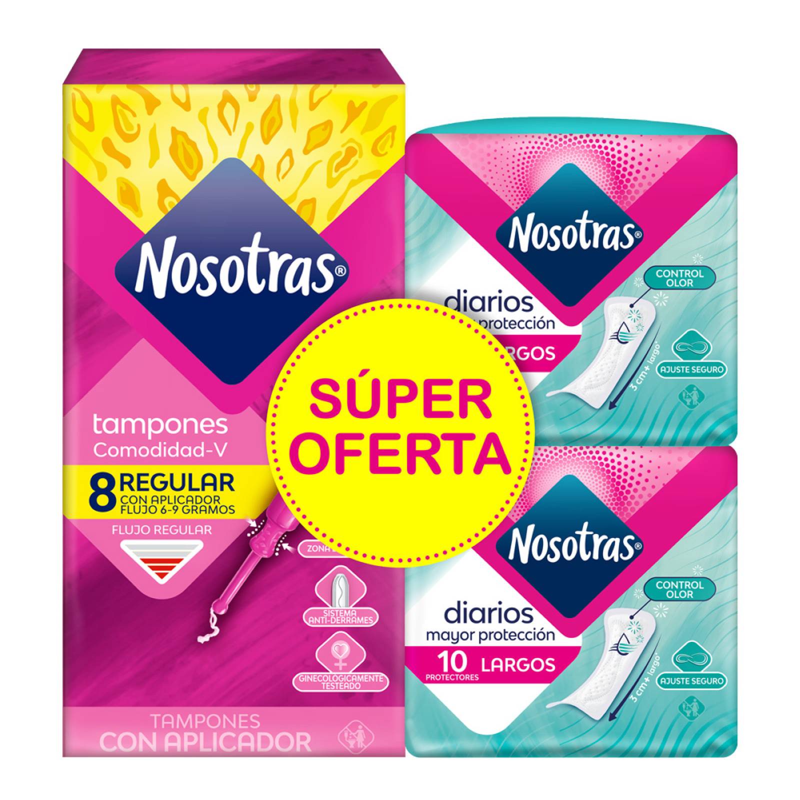 Tampones Nosotras Apli Regular – 8 unidades + 2 protectores