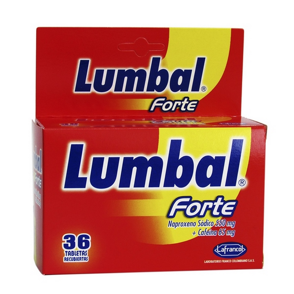 Lumbal Forte 36 tabletas Naproxeno Sódico + Caféina - Lafrancol