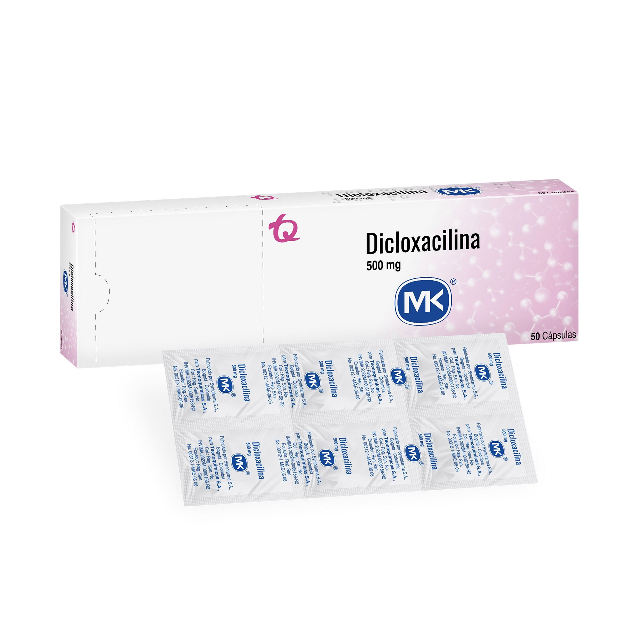 Dicloxacilina 500 mg - 50 cápsulas TECNOQUIMICAS S.A.