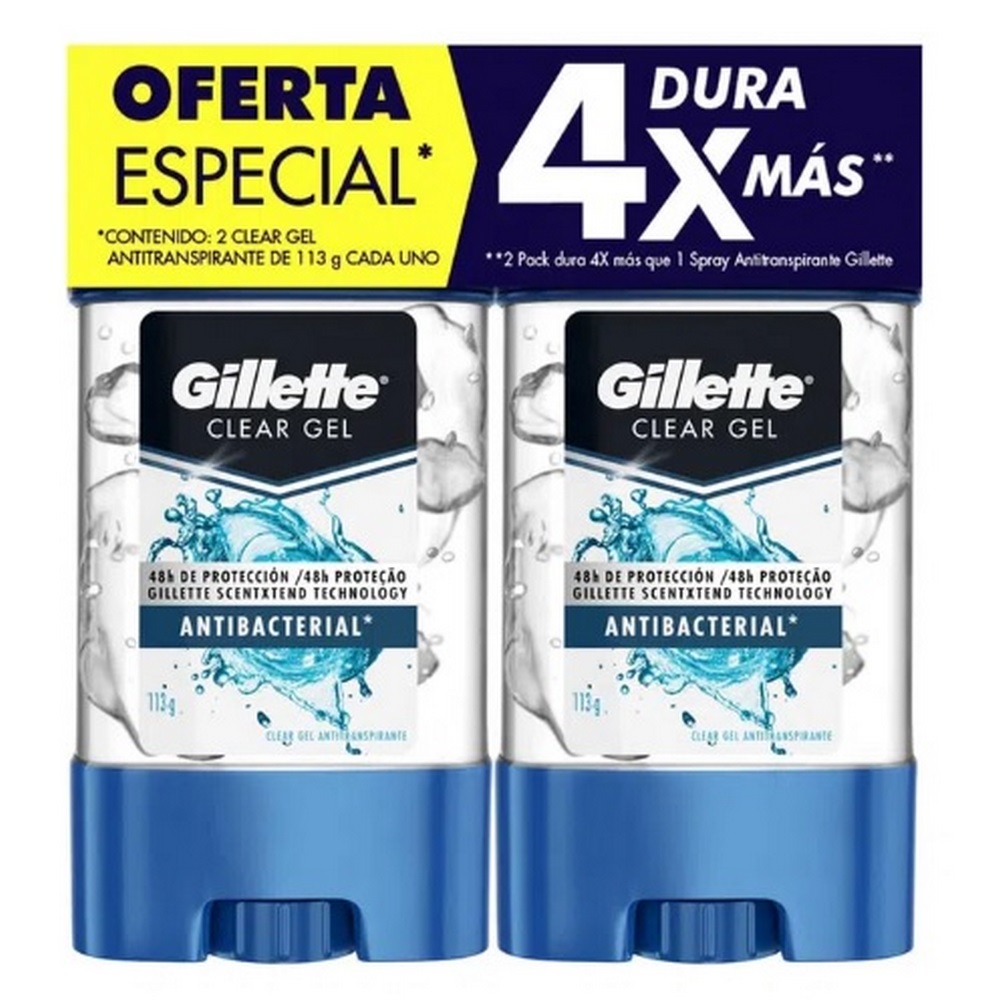 Gillette Clear Gel – Desodorante en gel Pack 2 Unidades