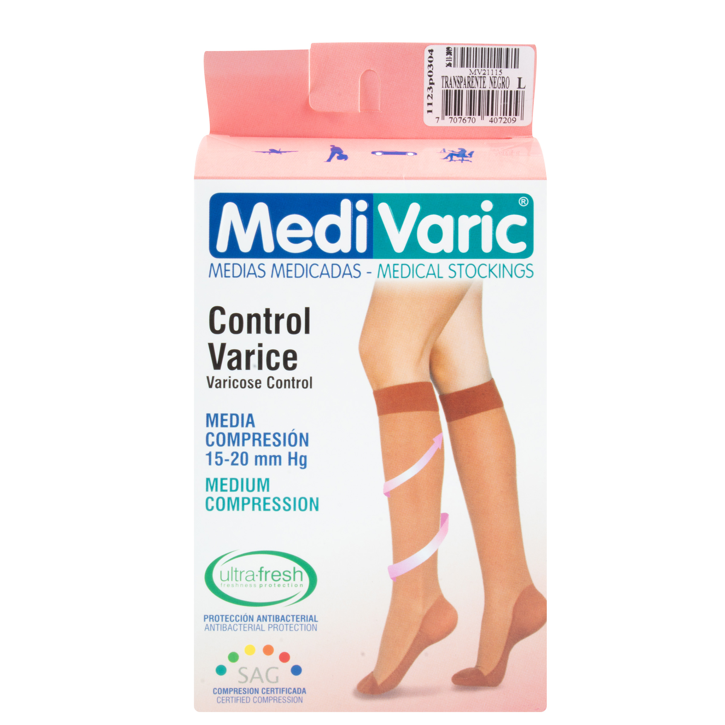 Medias antivárices Rodilla – negro