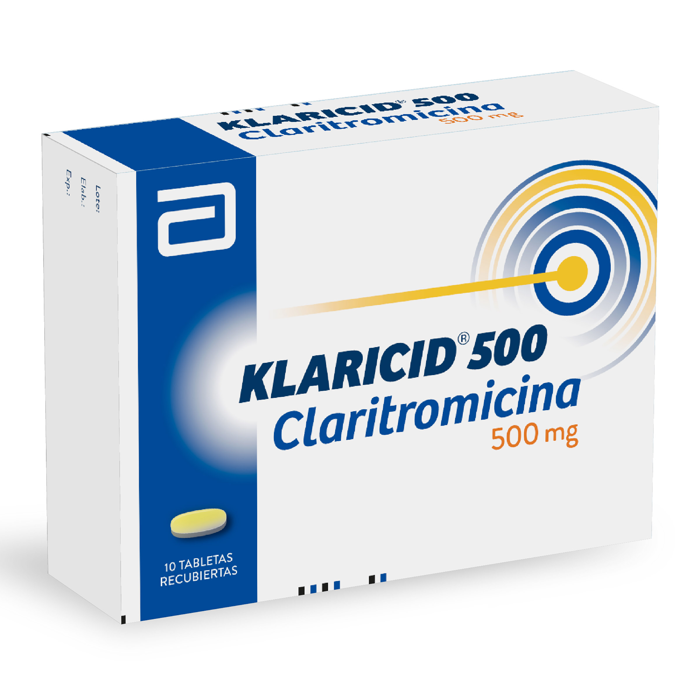 Klaricid 500 mg - Claritromicina 10 tabletas