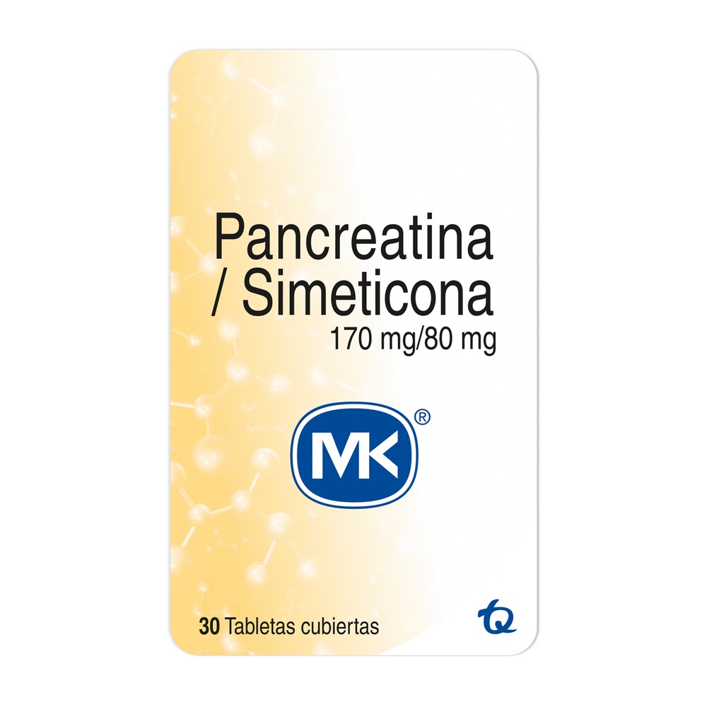 Pancreatina 30 tabletas con Simeticona