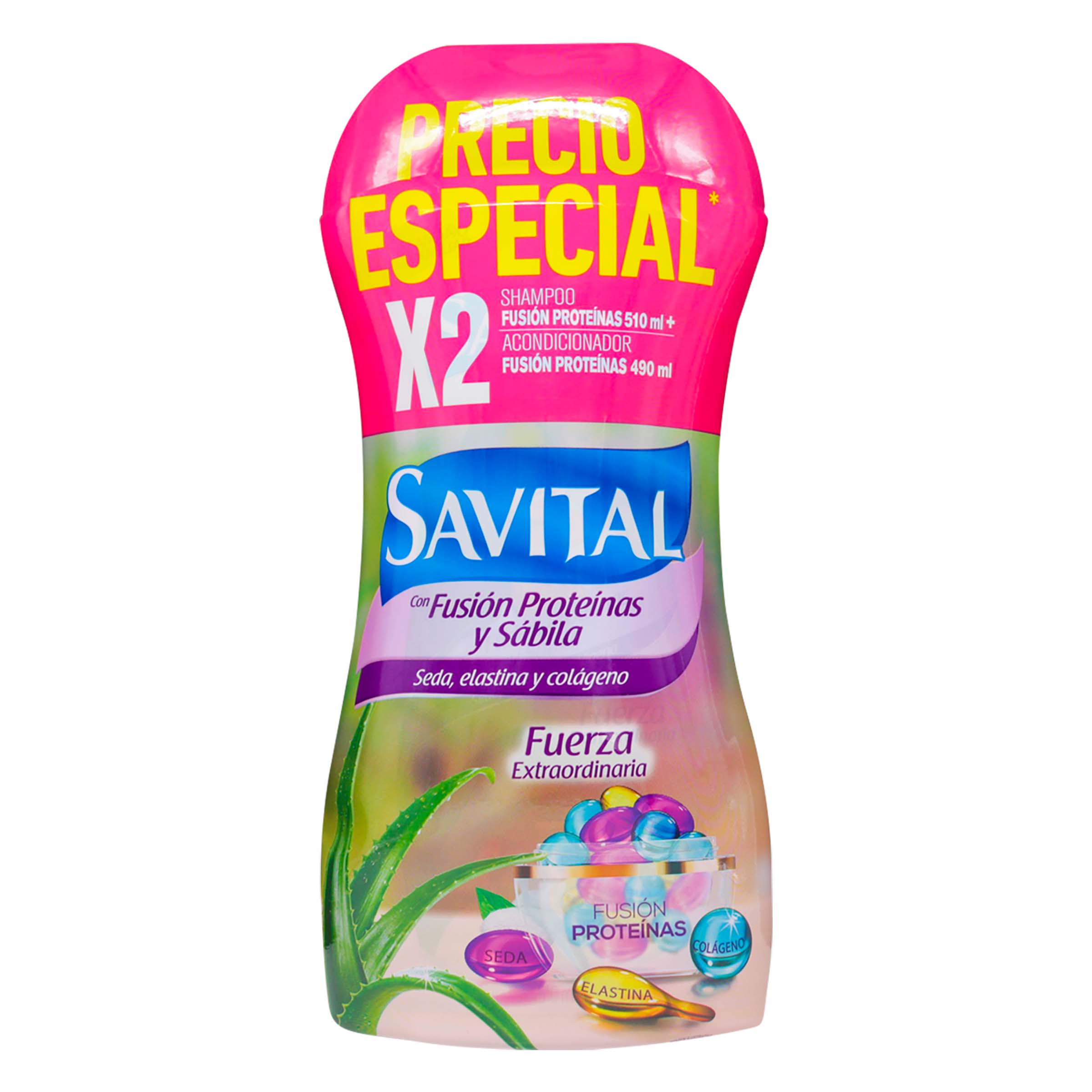 Savital Fusion Pro – Champú 510 ml + Acondicionador 490 ml