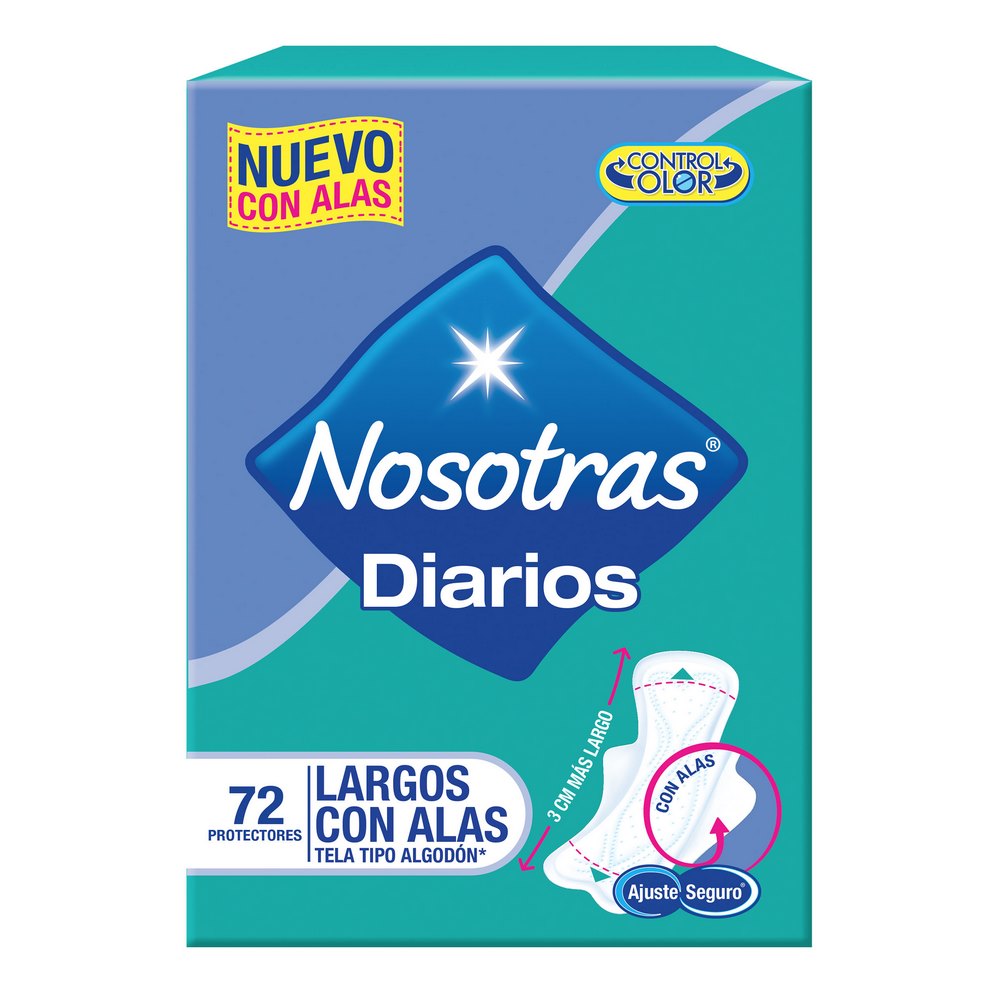 Protectores diarios largos con alas Nosotras 72 und