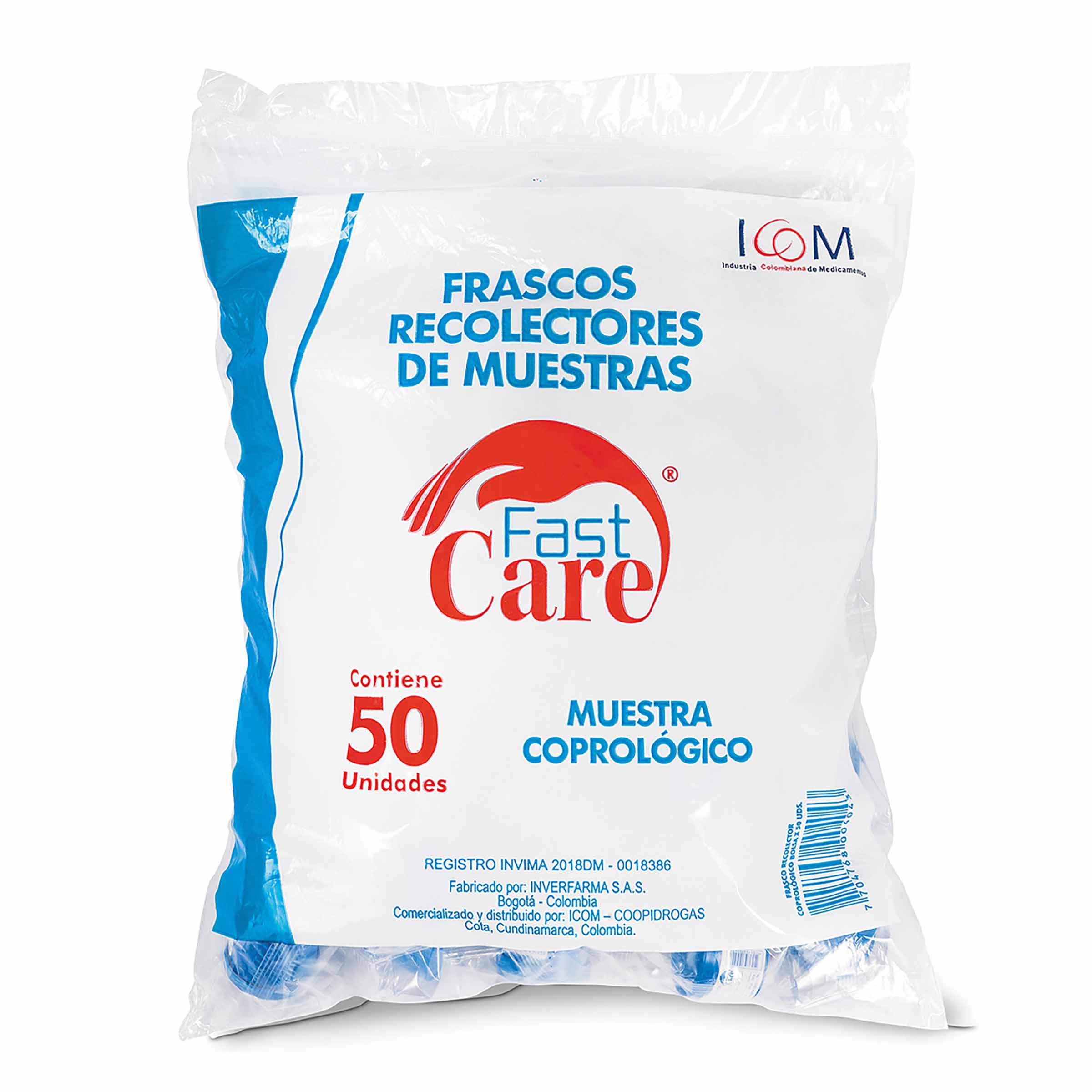 Frascos recolectores de muestra coprológica 50 uds – ICOM