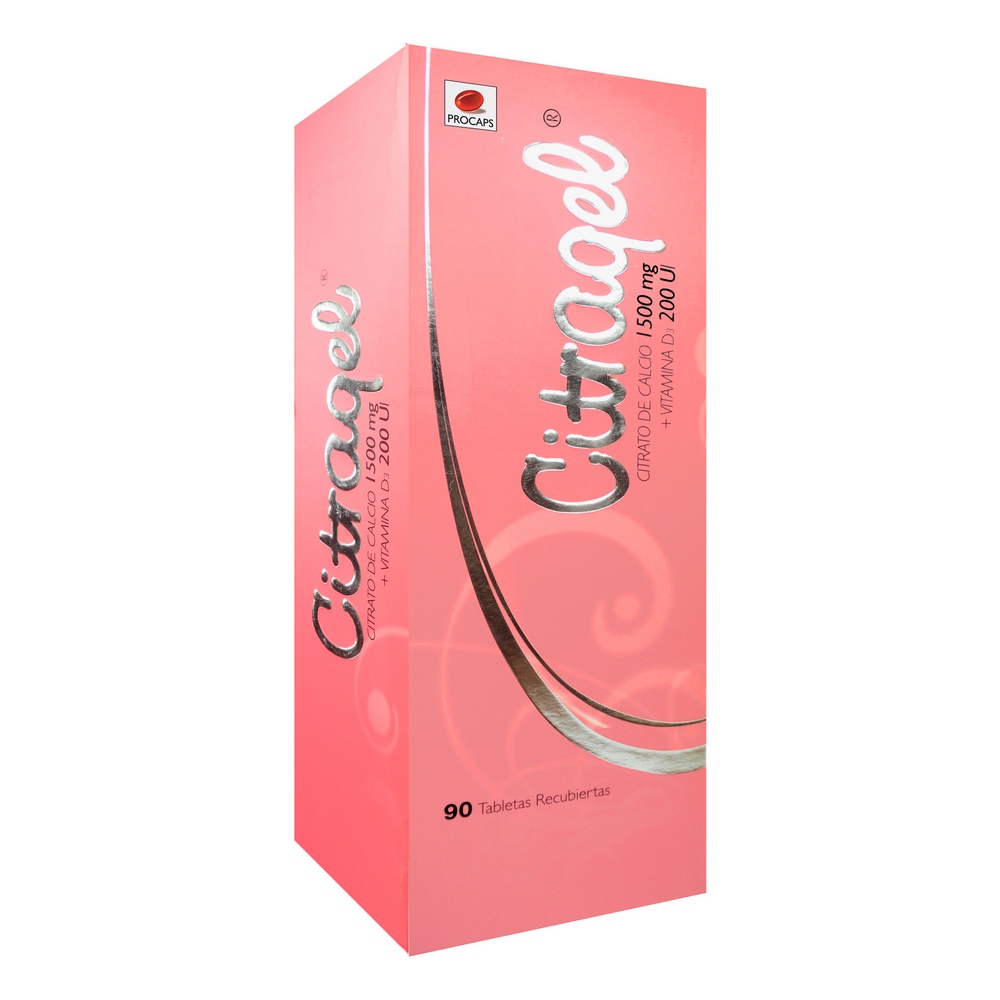 Citragel Calcio D3 1500 mg/200 UI, 90 tabletas | Procaps