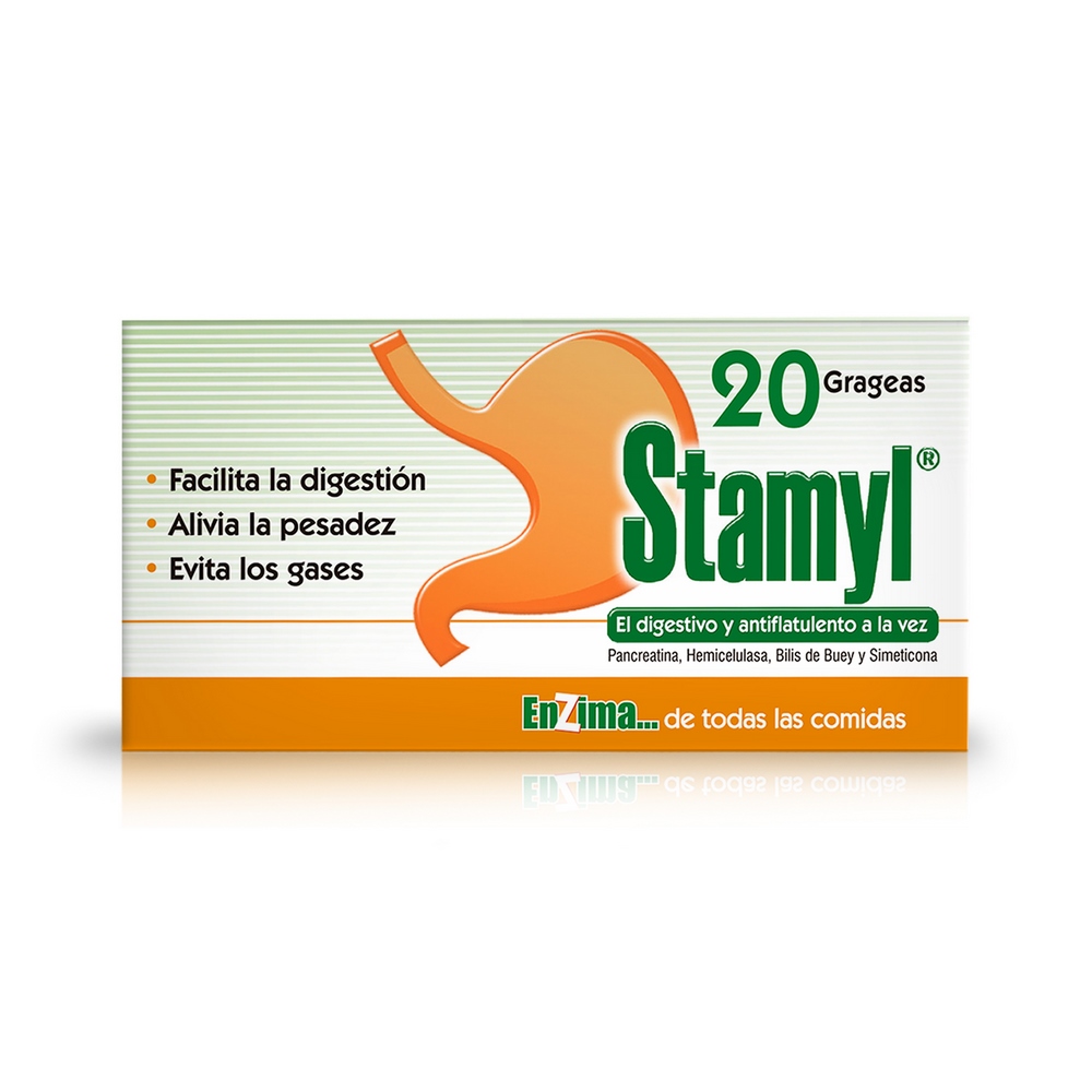 Stamyl 20 tabletas – Digestivo pancreático (de origen bovino)