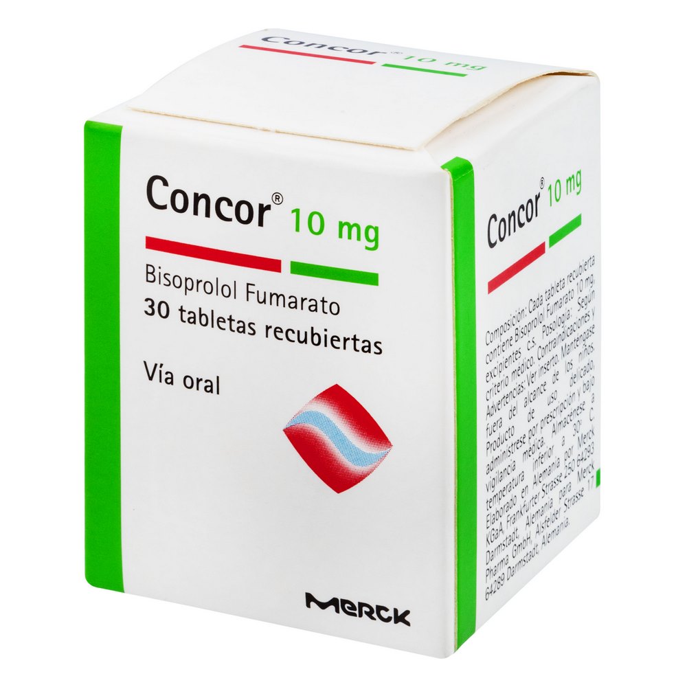 Concor 10 mg 30 tabletas - Bisoprolol Fumarato (Merck)