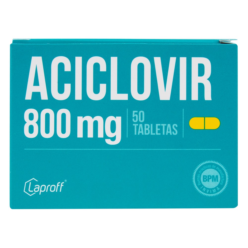 ACICLOVIR 800 mg 50 tabletas - LAPROFF