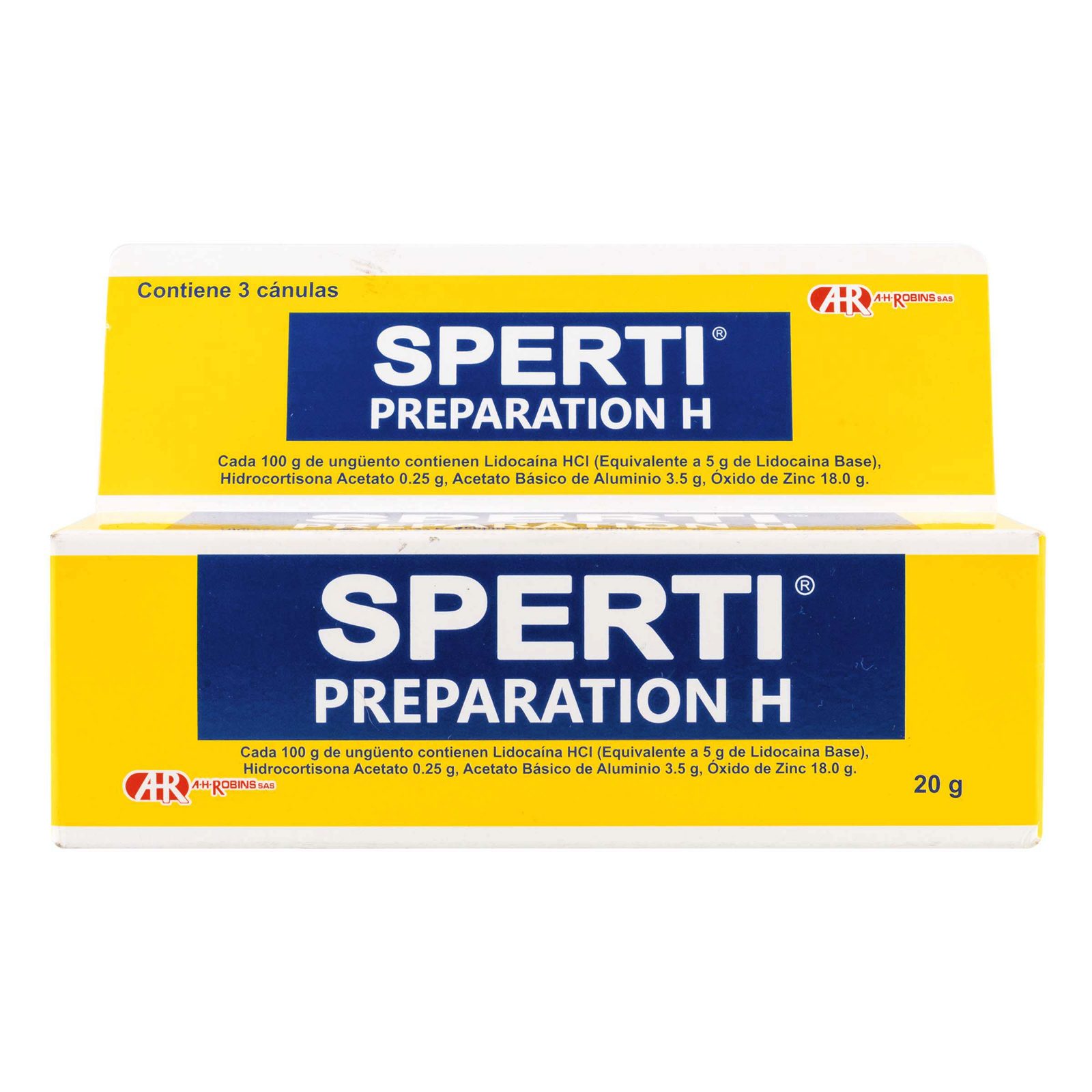 Preparation H Sperti 20 g – Hidrocortisona, Aluminio, Lidocaína y Óxido de Zinc