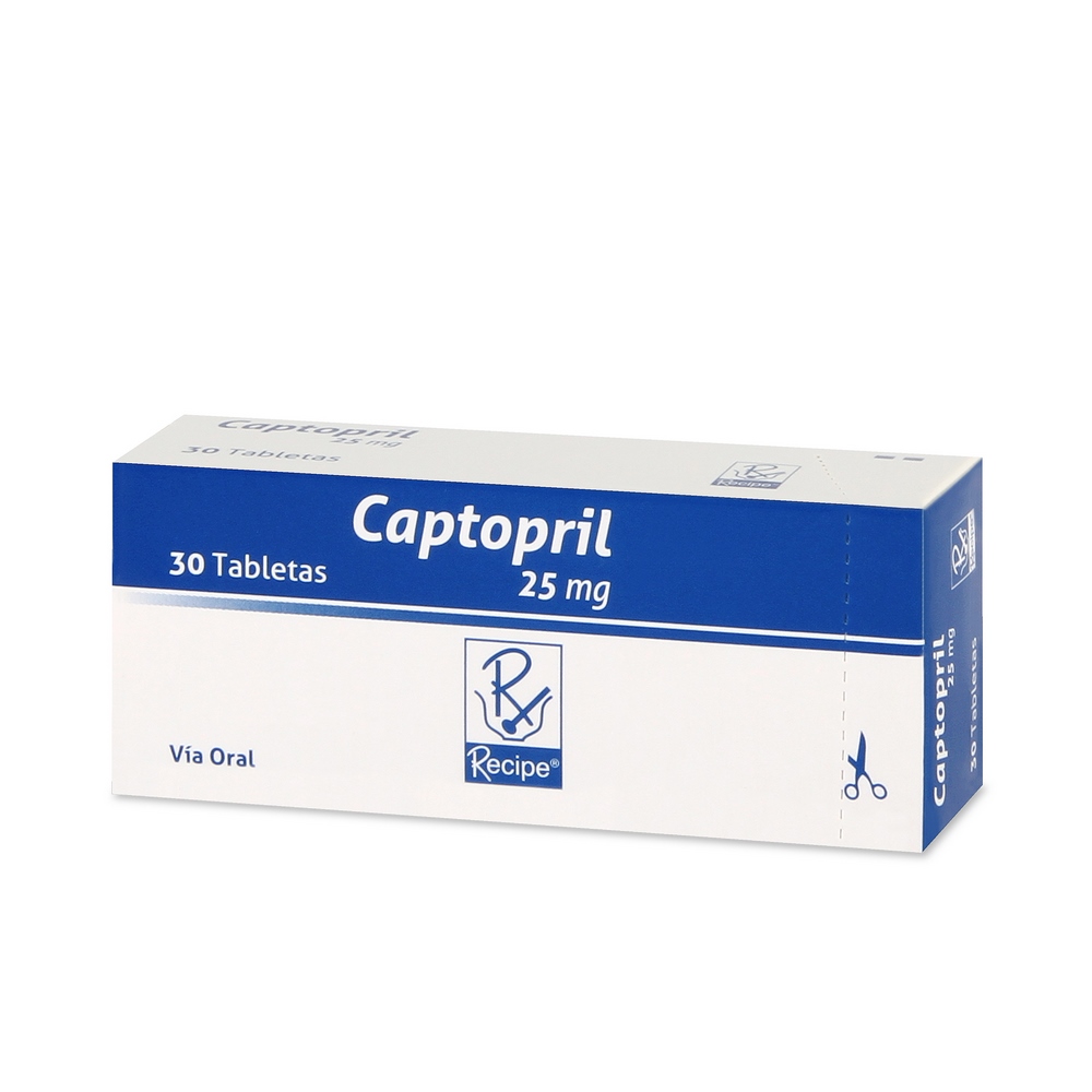 Captopril 25 mg – 30 tabletas (RC Captopril) – BUSSIE S.A.