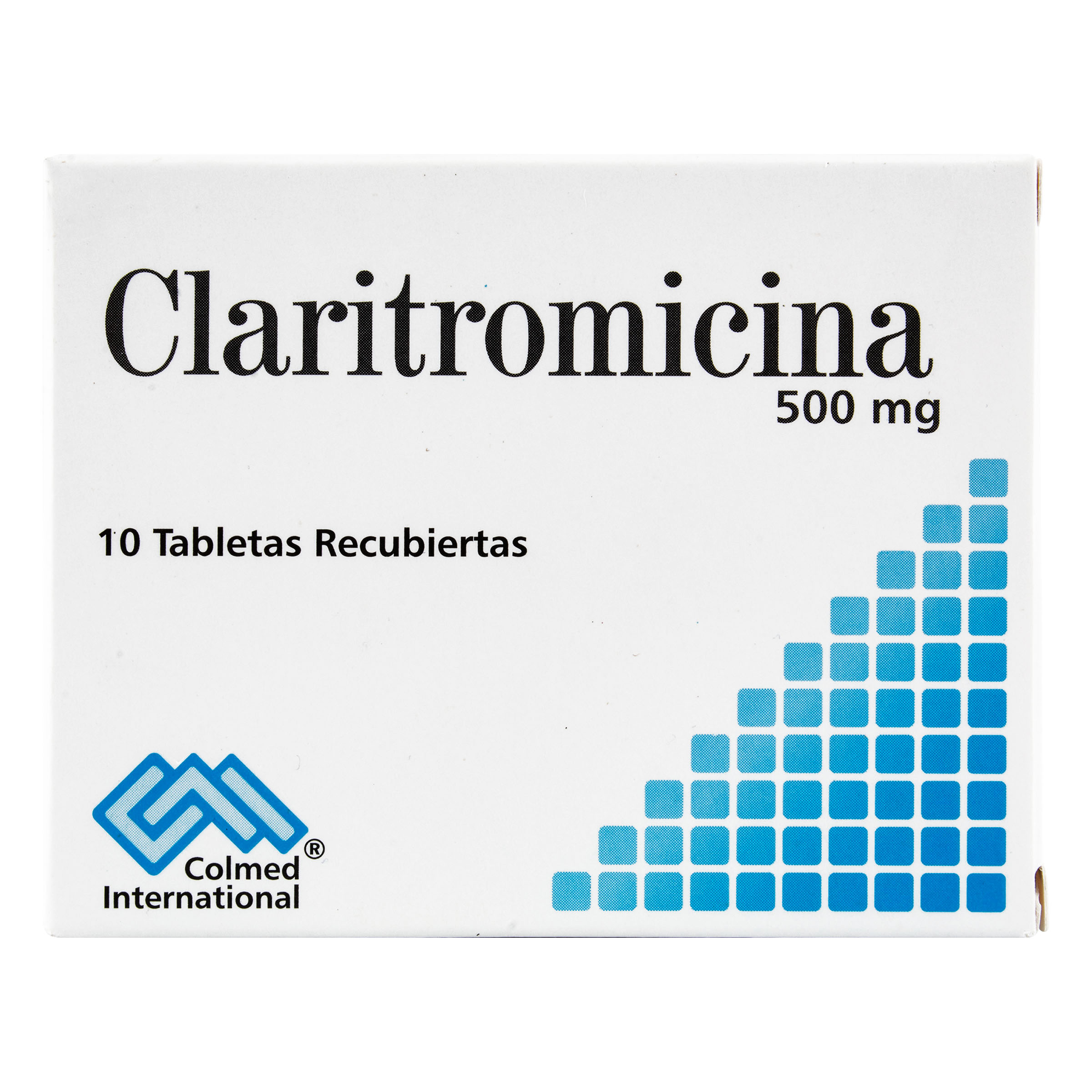 Claritromicina 500 mg – 10 tabletas