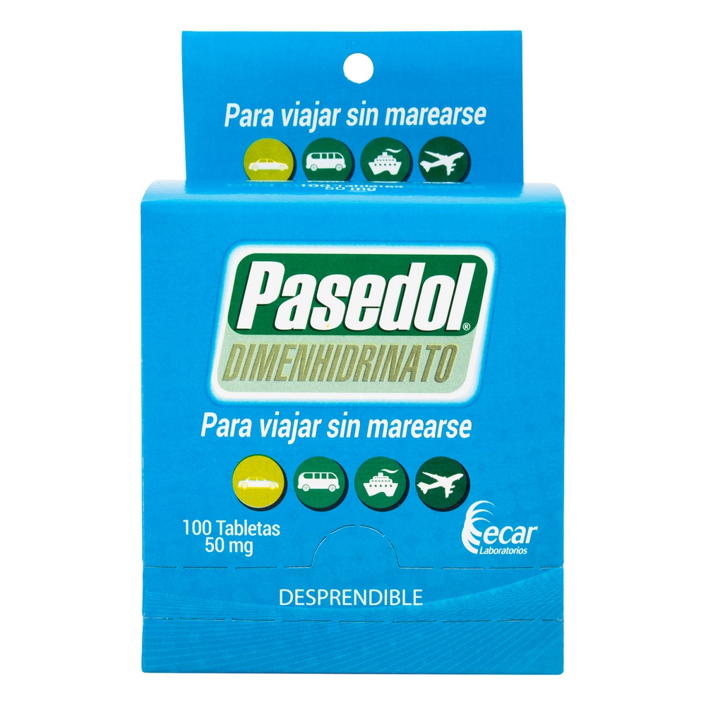 Pasedol 50 mg – Dimenhidrinato 100 tabletas