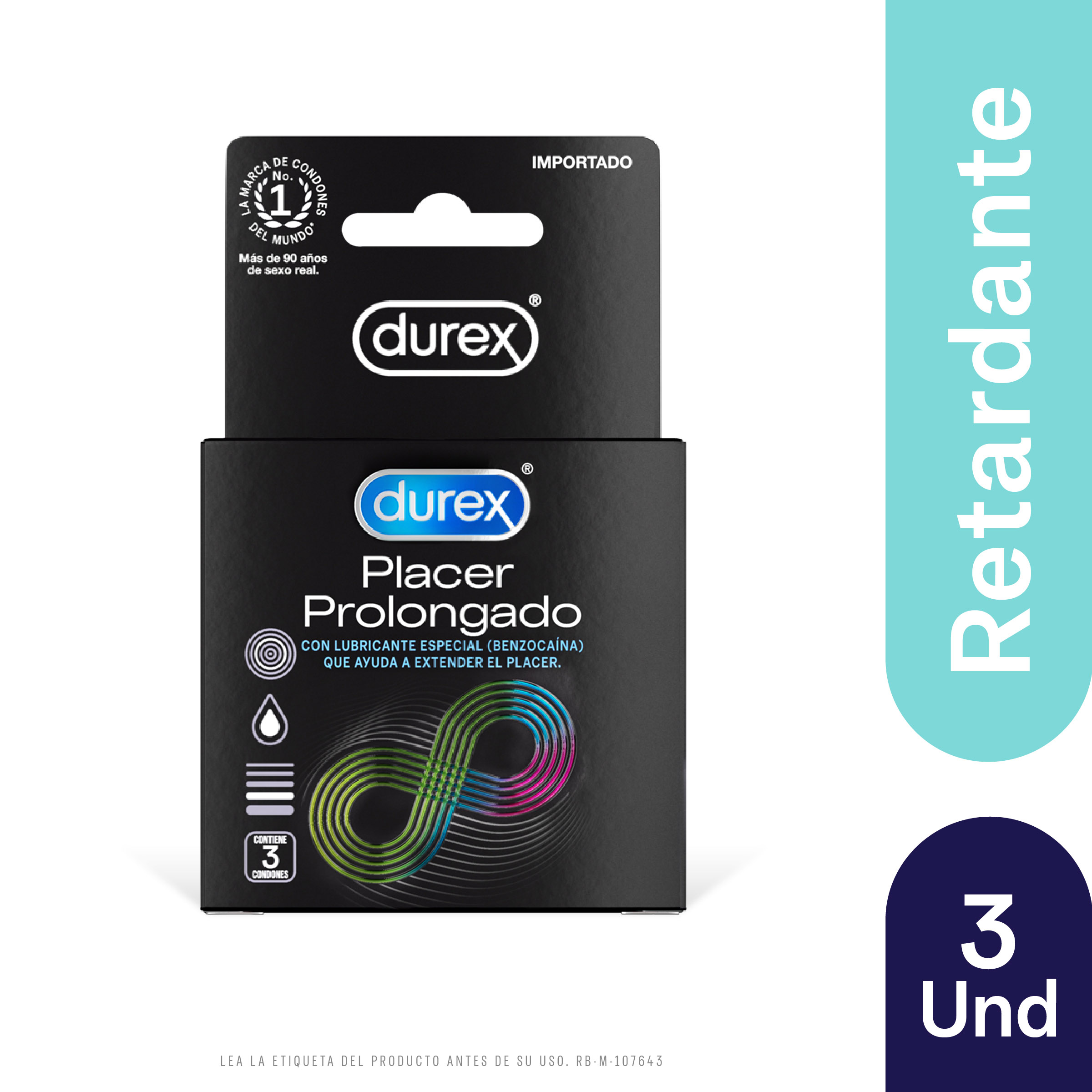 Preservativos Durex PlacER Prolongado – 3 unidades