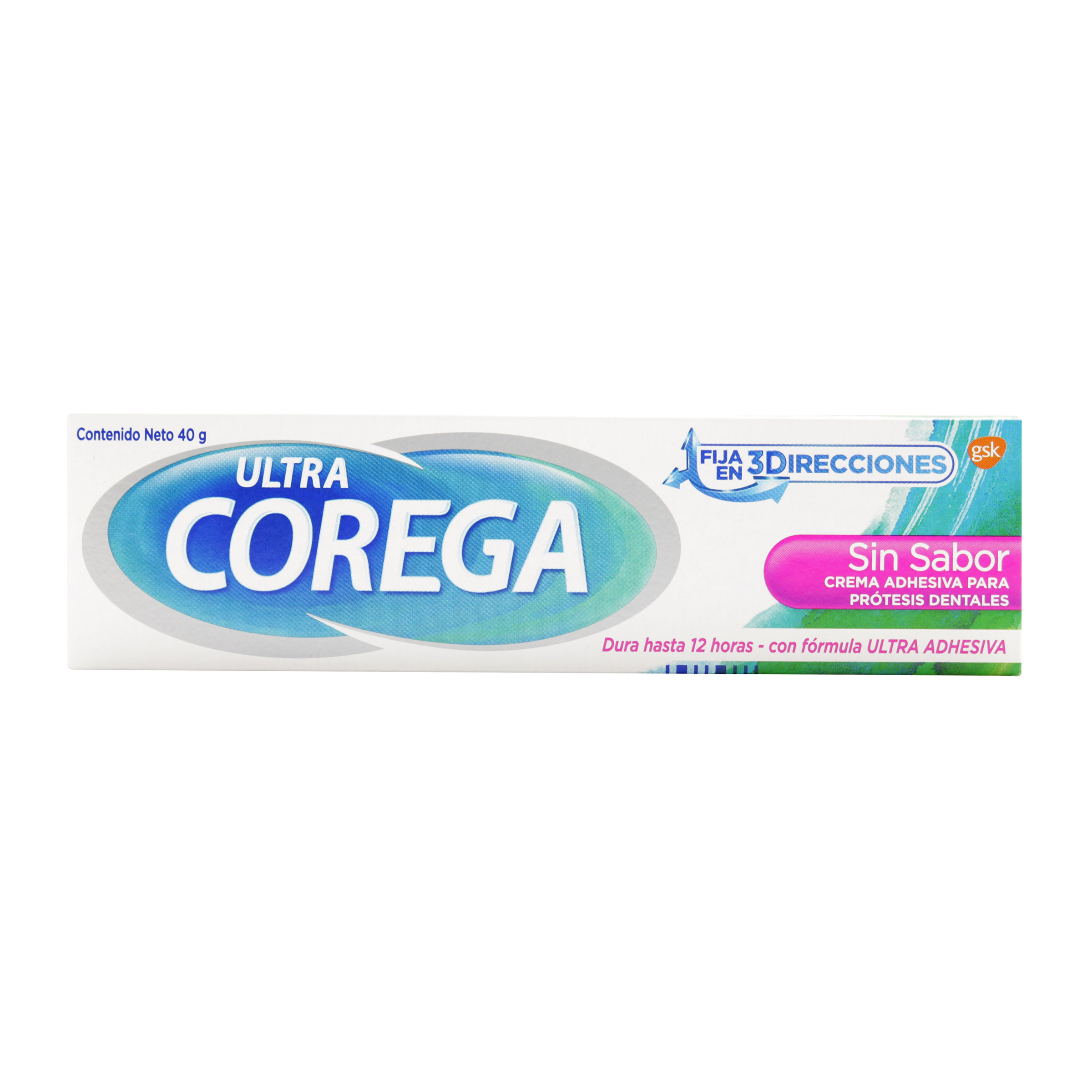 Corega Ultra 3D Sin Sabor – Crema Adhesiva para Dentaduras 40 g