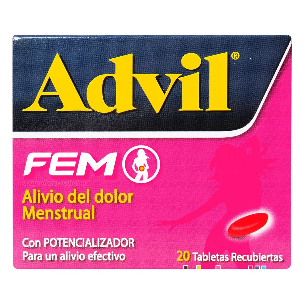 ADVIL FEM – Ibuprofeno con Cafeína, 20 tabletas