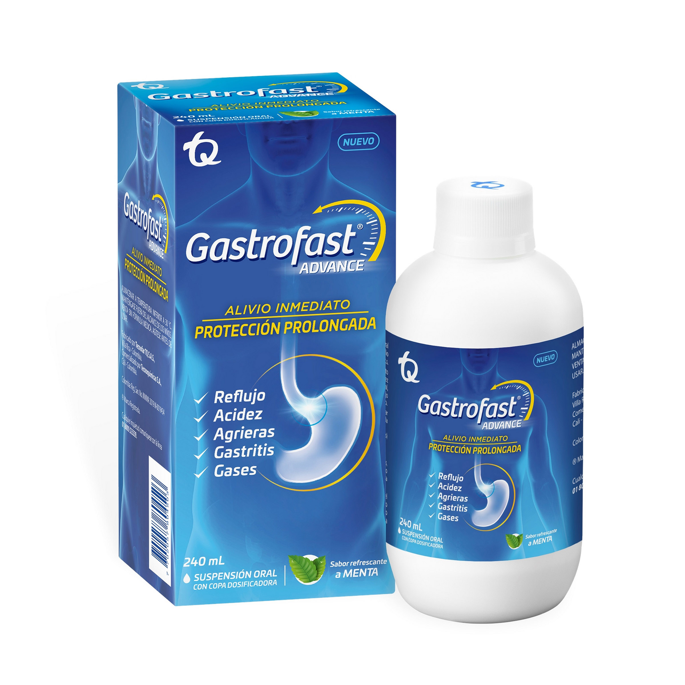 GASTROFAST ADVANCE 240 ml – algínato, bicarbonato de sodio y calcio