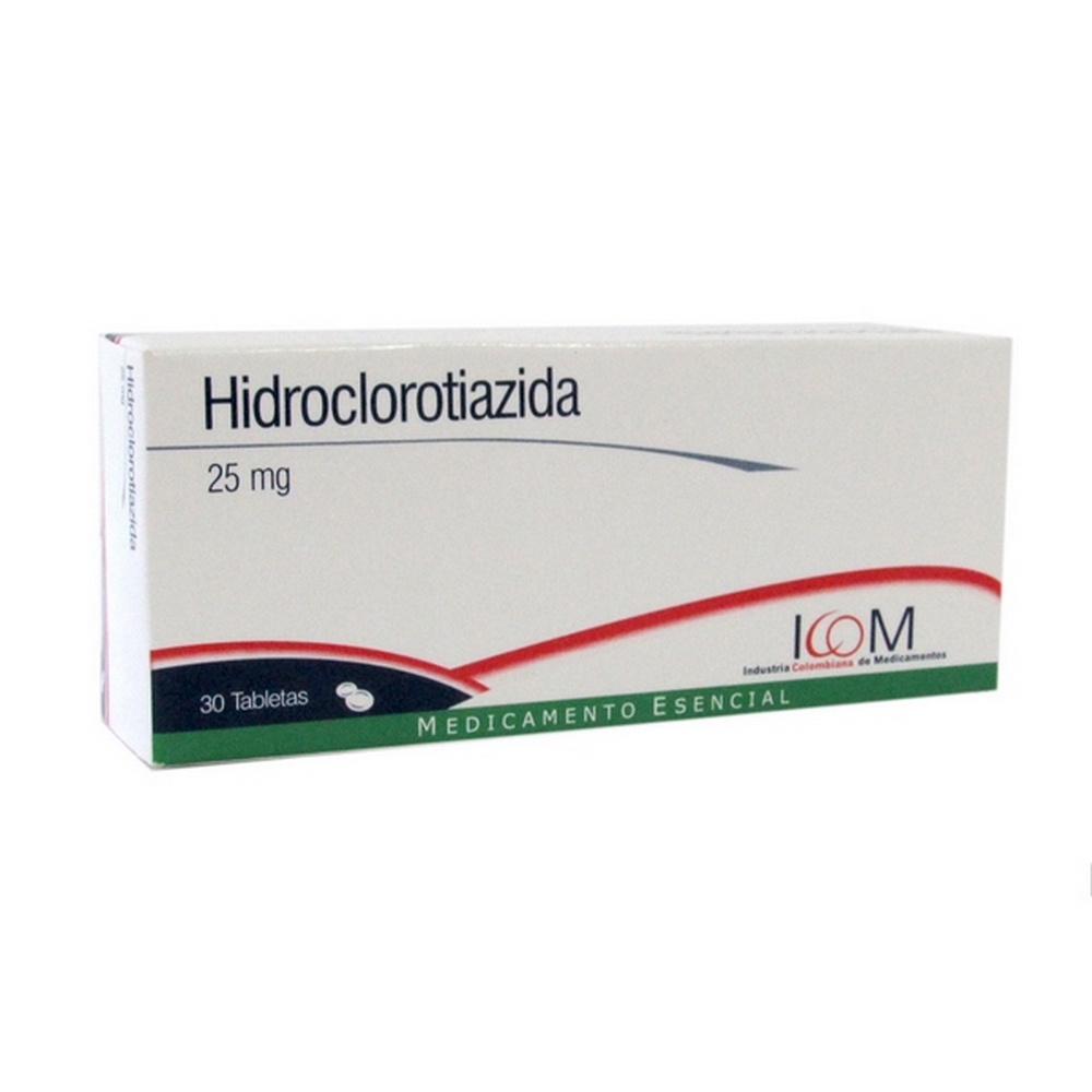 Hidroclorotiazida 25 mg – 30 tabletas