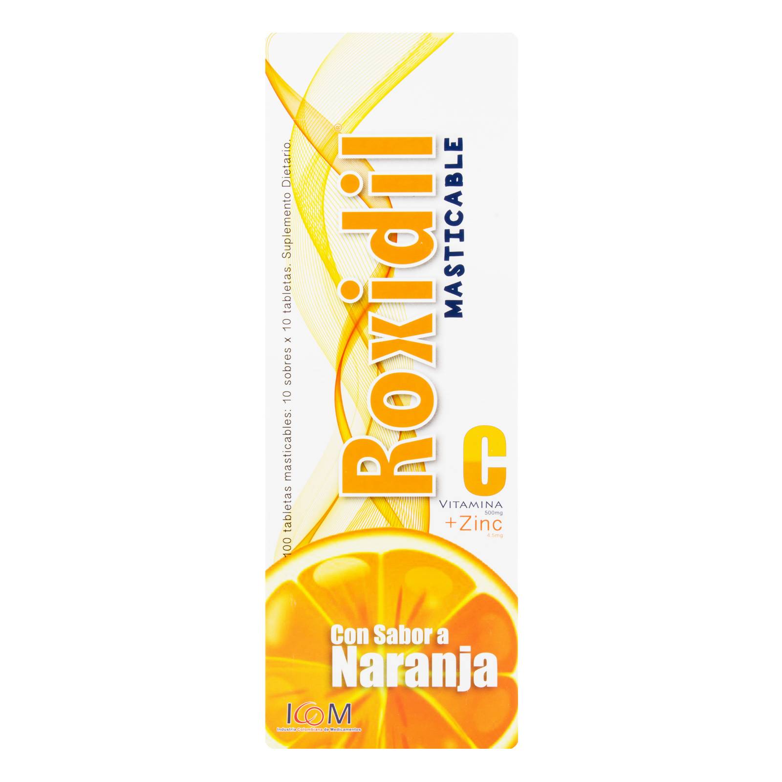 ICOM Roxidil Vitamina C 500 mg con Zinc - 100 tabletas