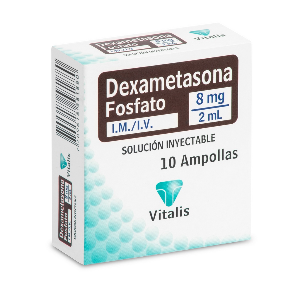 Dexametasona 8 mg/2 mL - 10 ampollas