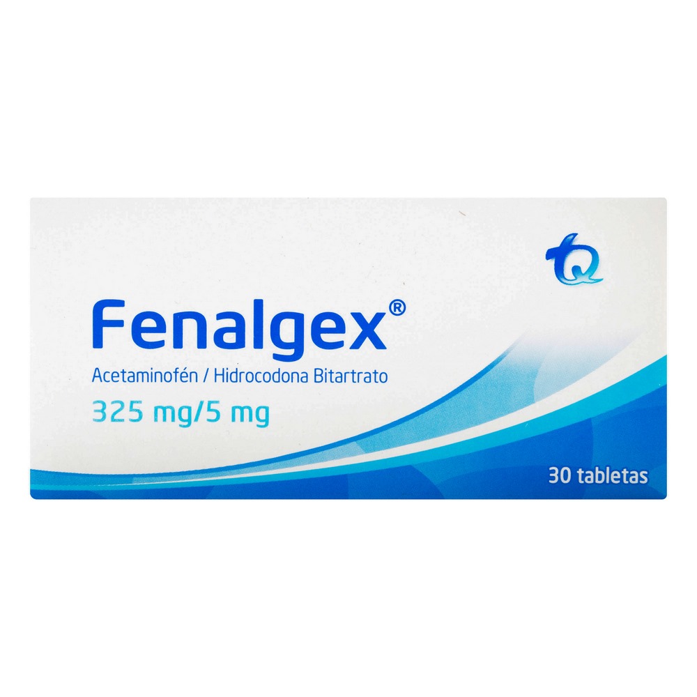 Fenalgex 30 tabletas (PAE) – Hidrocodona + Acetaminofén