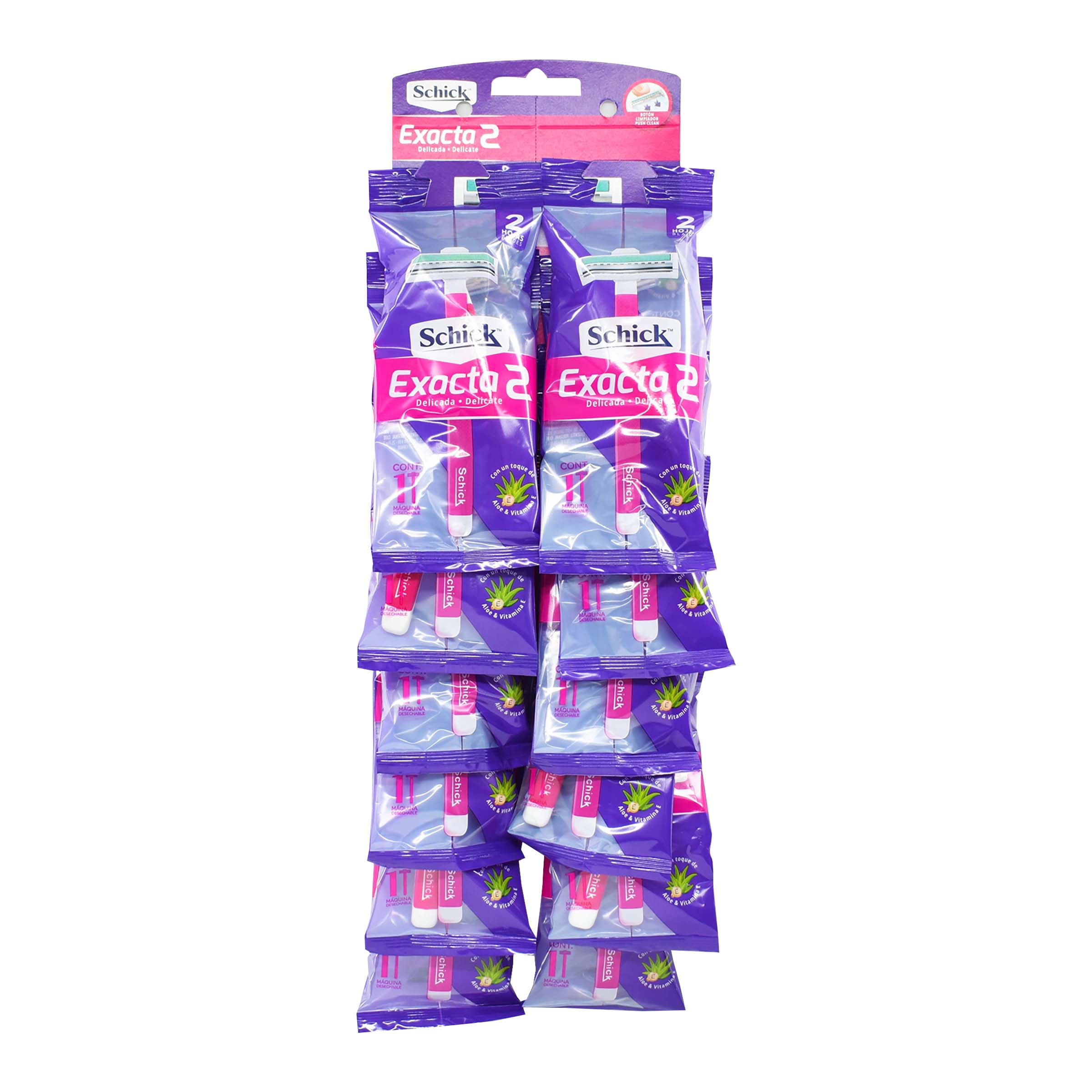 Schick Exacta Piel Delicada – Afeitadora desechable, 12 uds