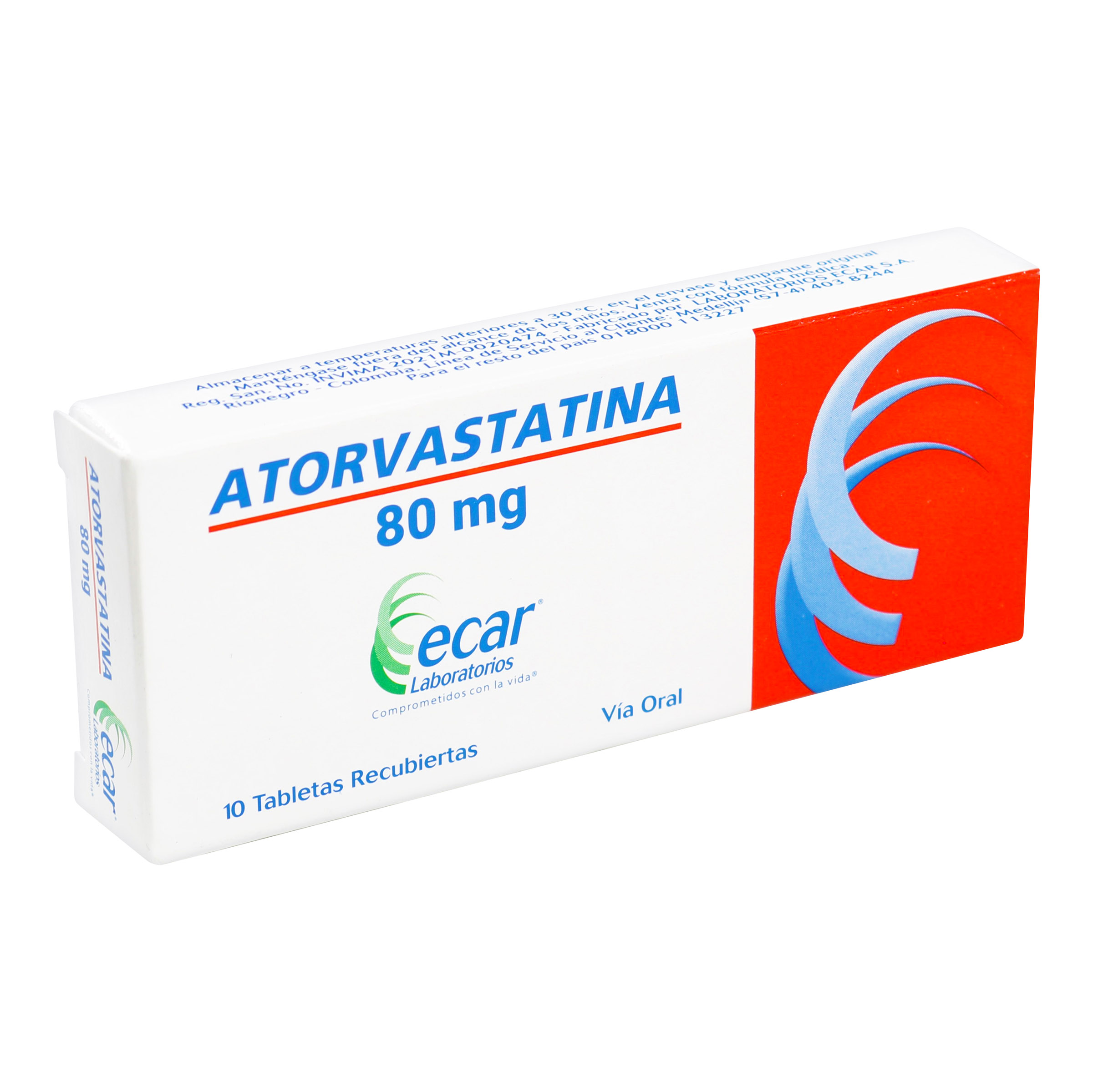 Atorvastatina 80 mg – 10 tabletas | Receta
