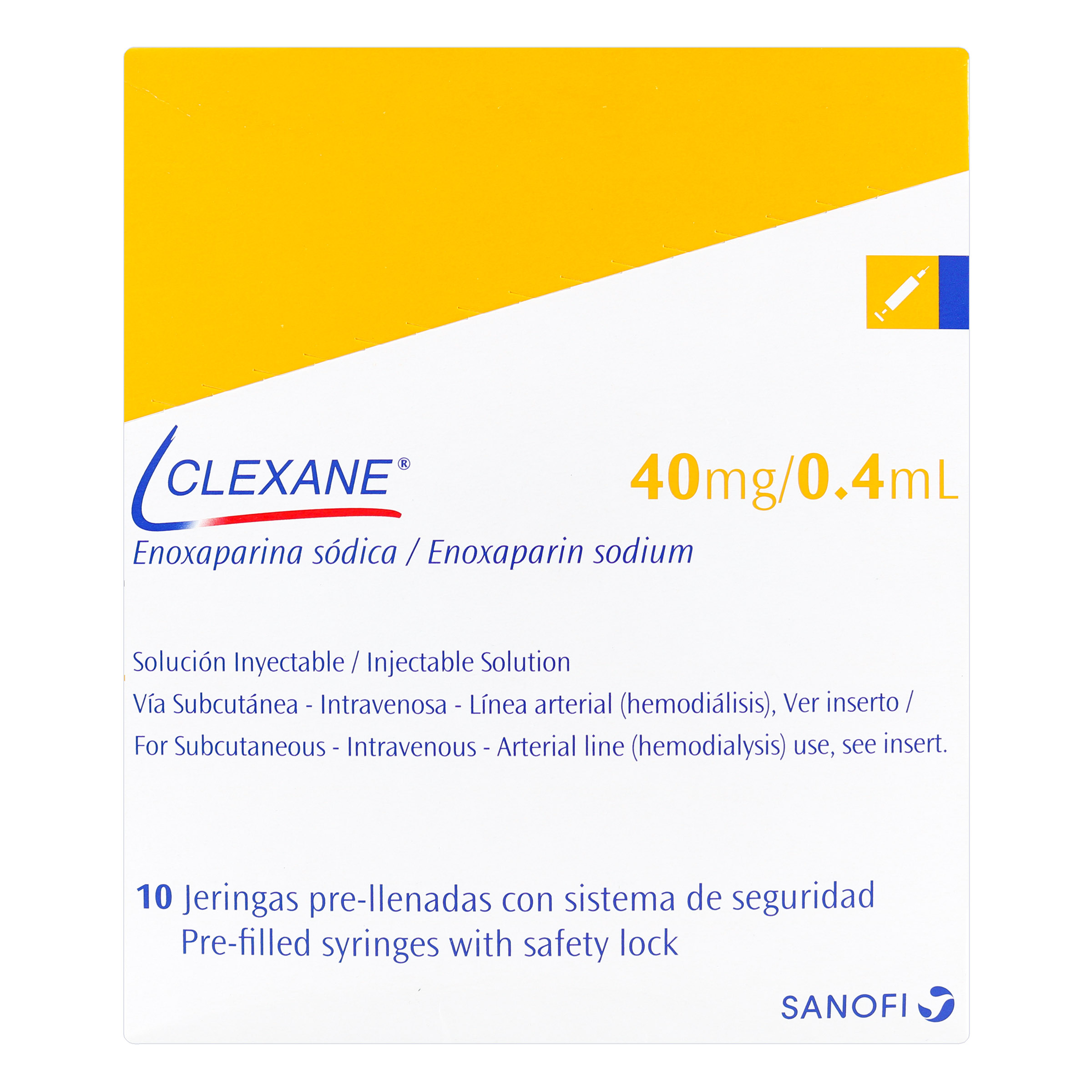 Clexane Enoxaparina 40 mg/0.4 mL – Jeringas precargadas x10