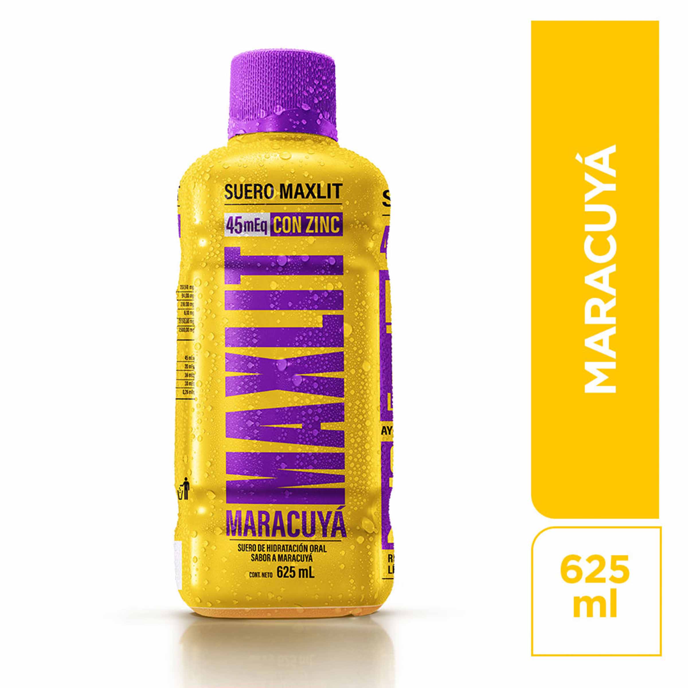 Suero hidratante MAXLIT con Maracuyá 625 ml