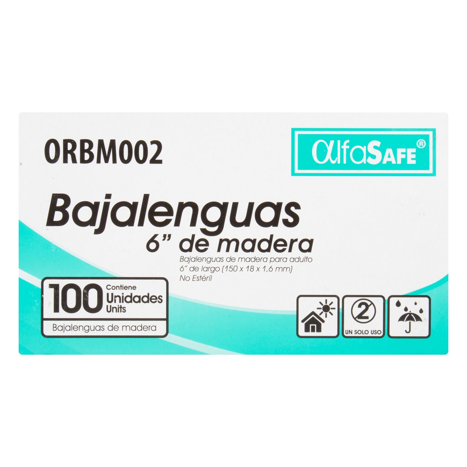 Bajalenguas Alfa Safe 100 unidades