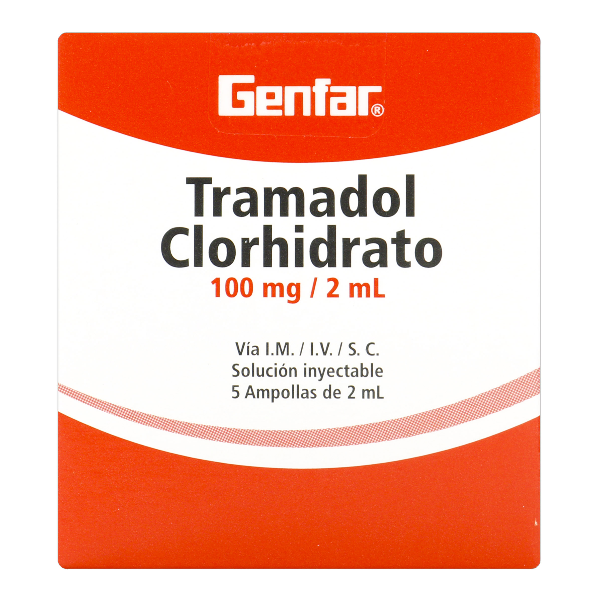Tramadol 100 mg/2 mL – 5 Ampollas, Analgésico