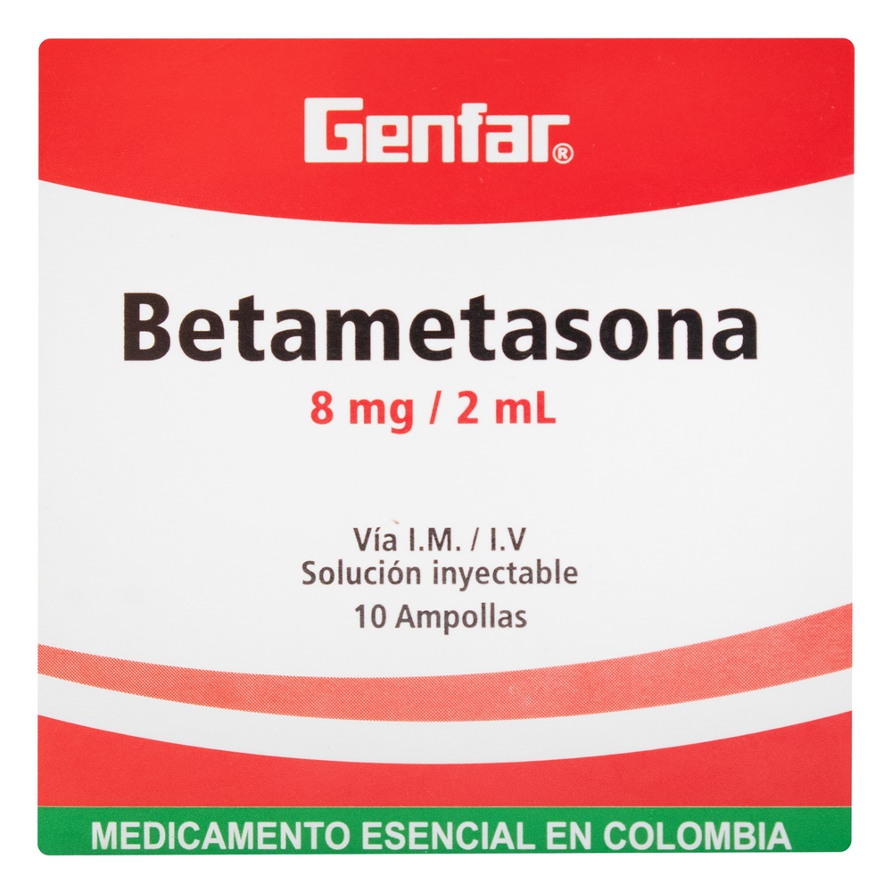 Betametasona 8 mg/2 mL, 10 ampollas GF